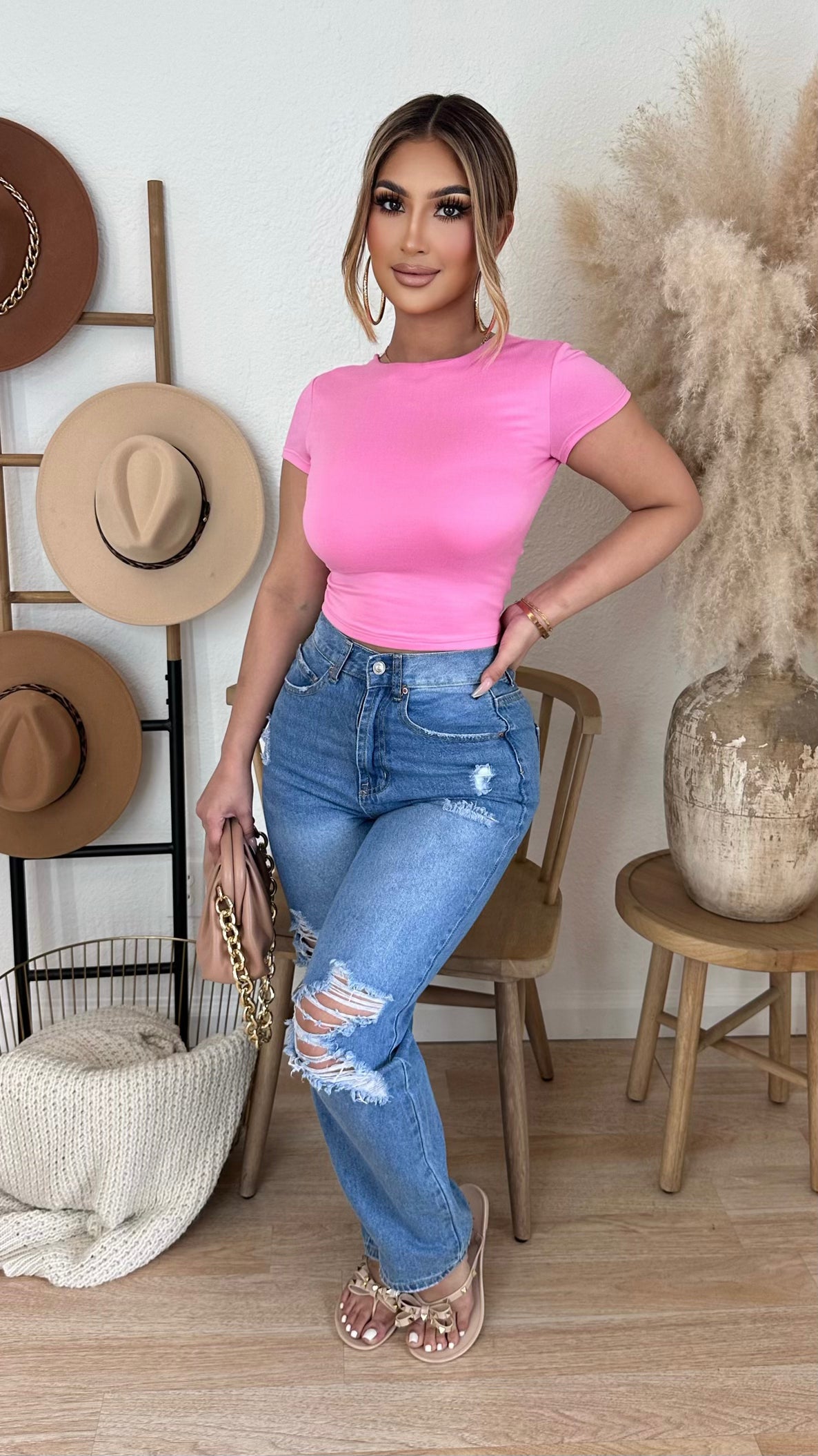 Moments To Remember Crop Top (Pink)