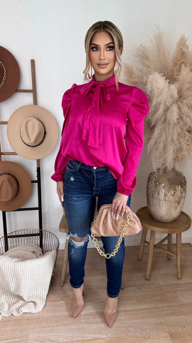 Strive To Perfection Top (Fuchsia)