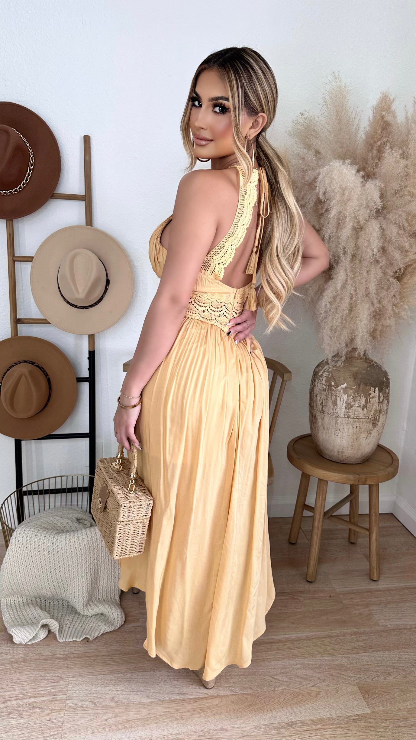 Alexis Hi-Low Dress (Yellow)