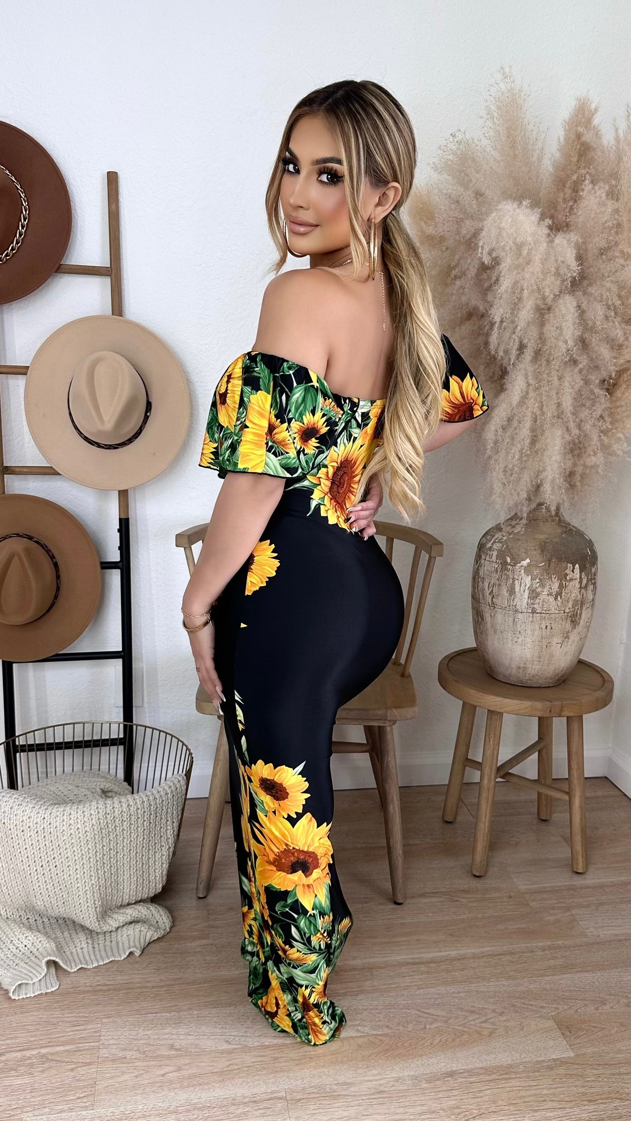 Sunflower Off The Shoulder Maxi Dress