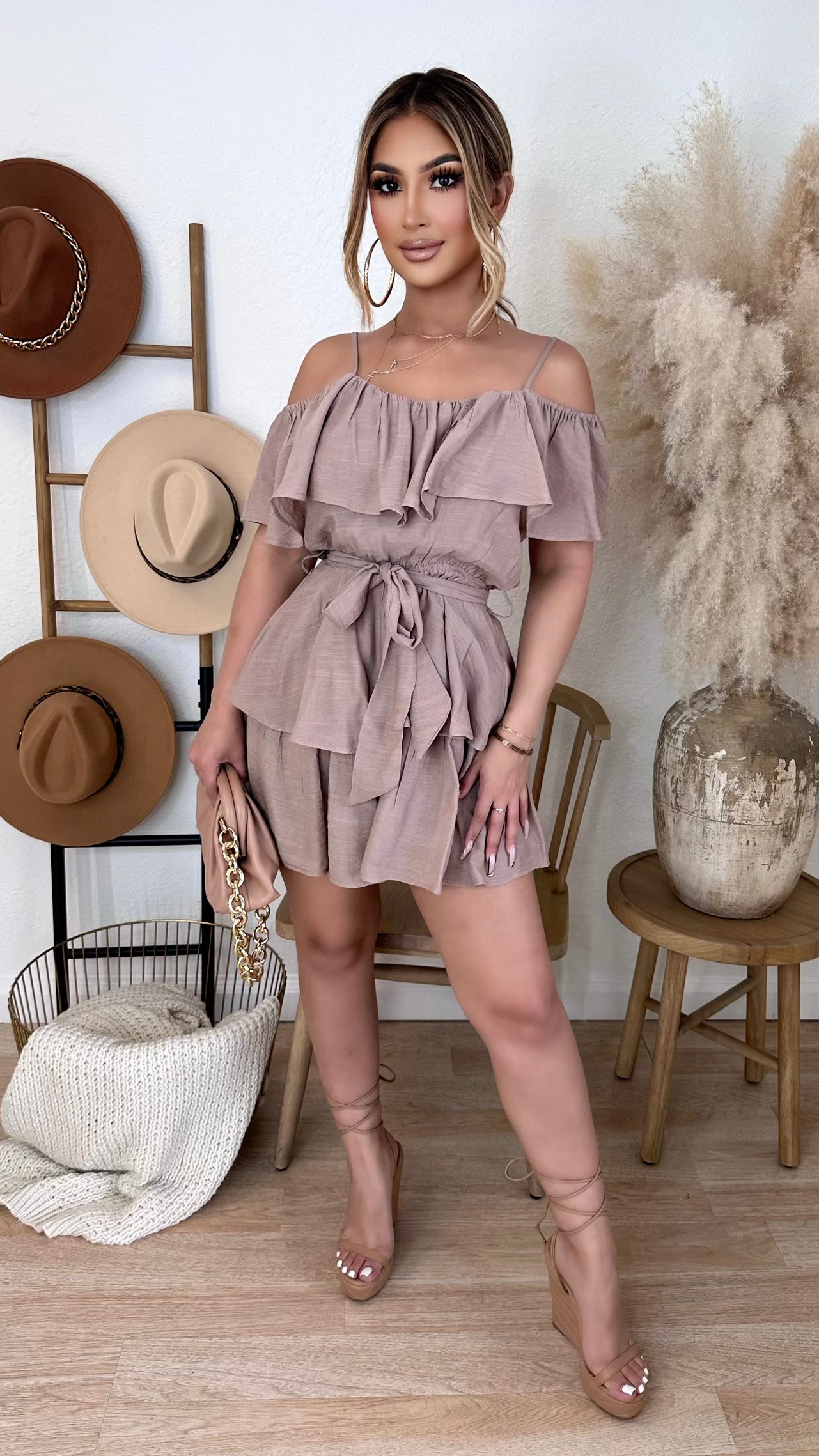 Spring Fever Midi Dress (Taupe)