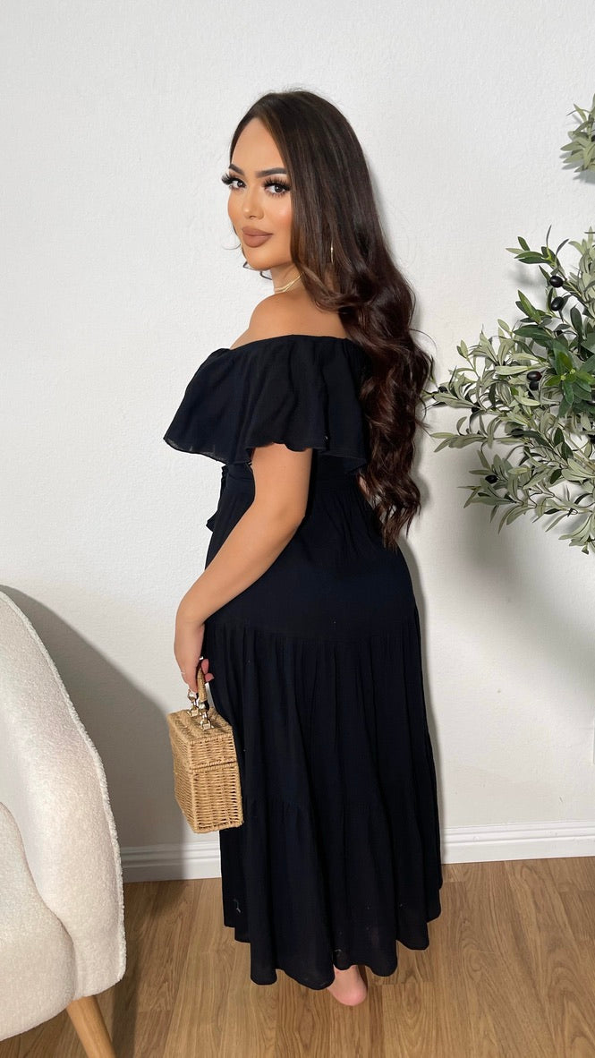 Flow With Me Maxi Dress (Black)