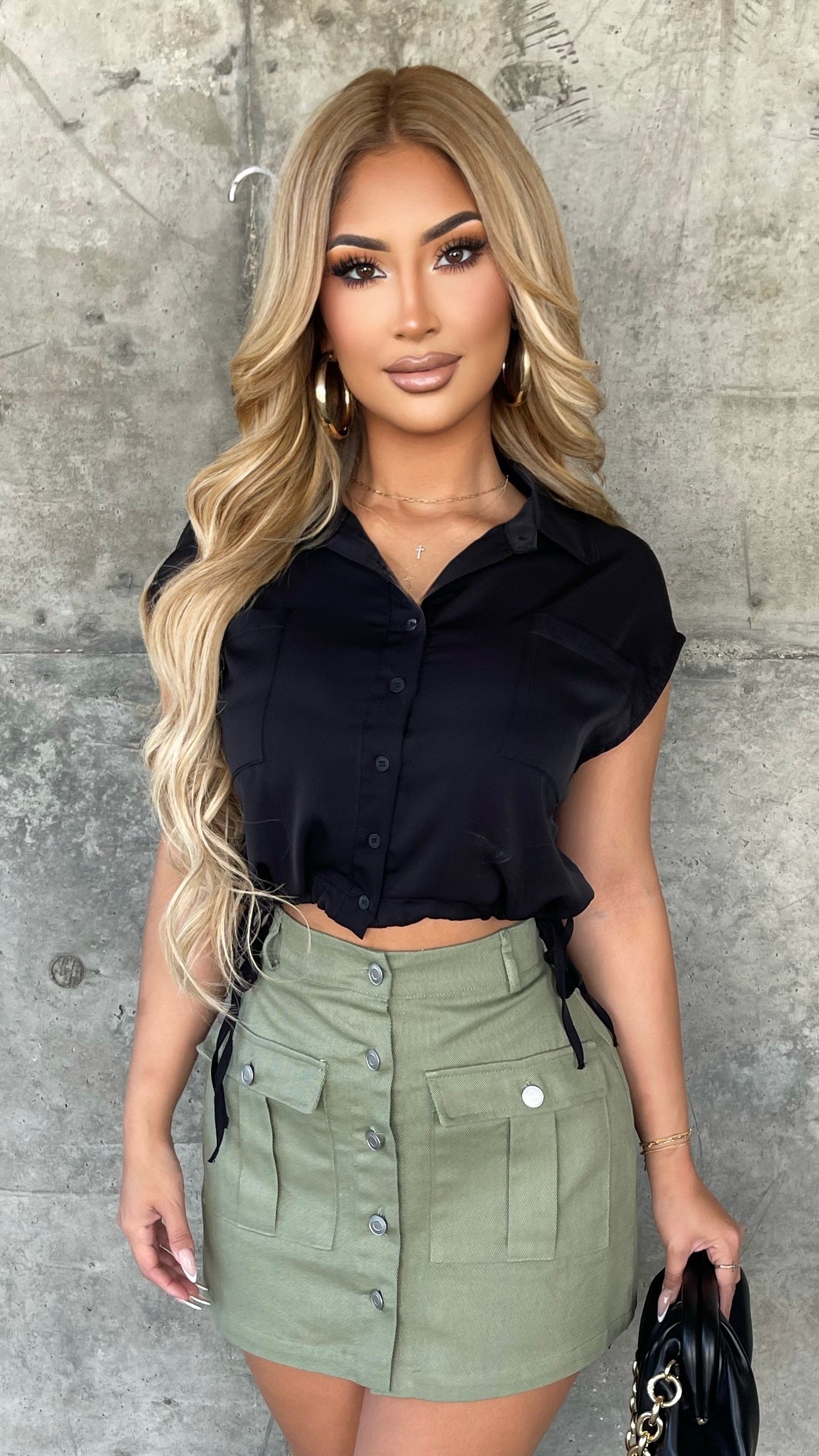 I've Got Places To Be Crop Top (Black)