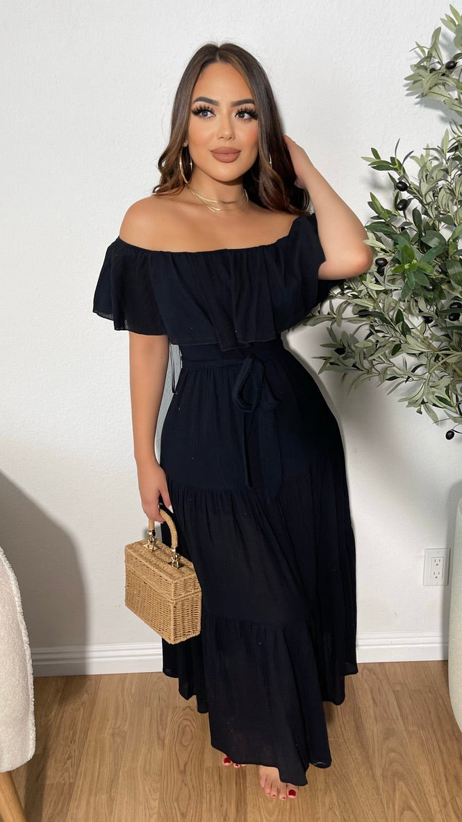 Flow With Me Maxi Dress (Black)
