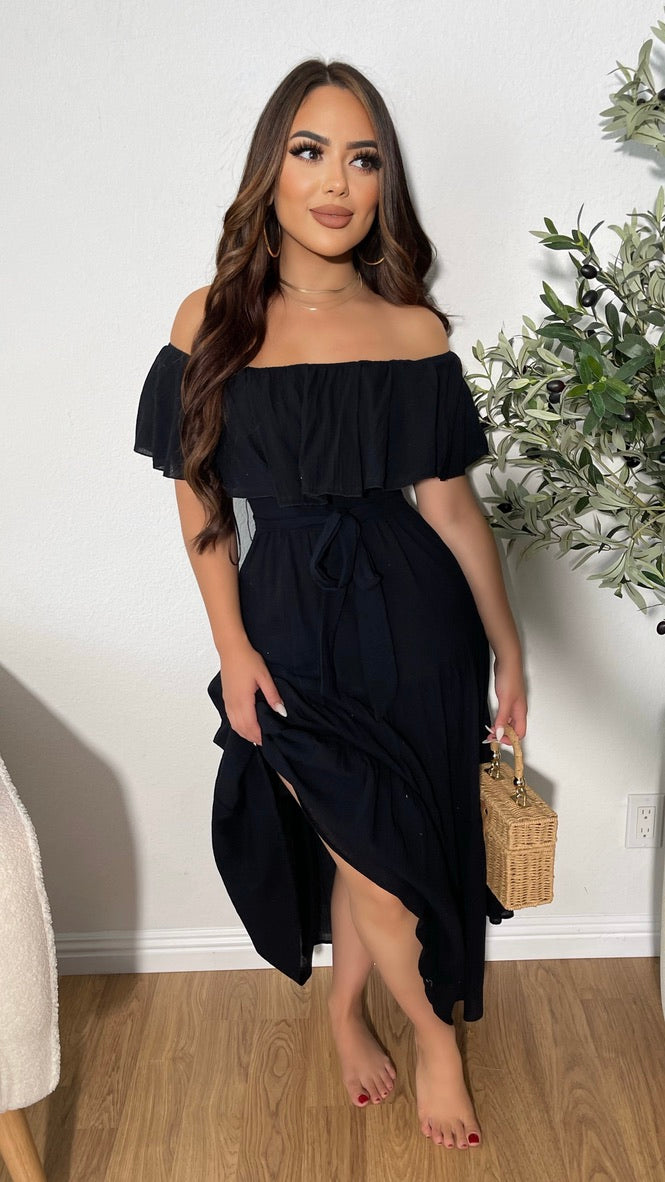 Flow With Me Maxi Dress (Black)