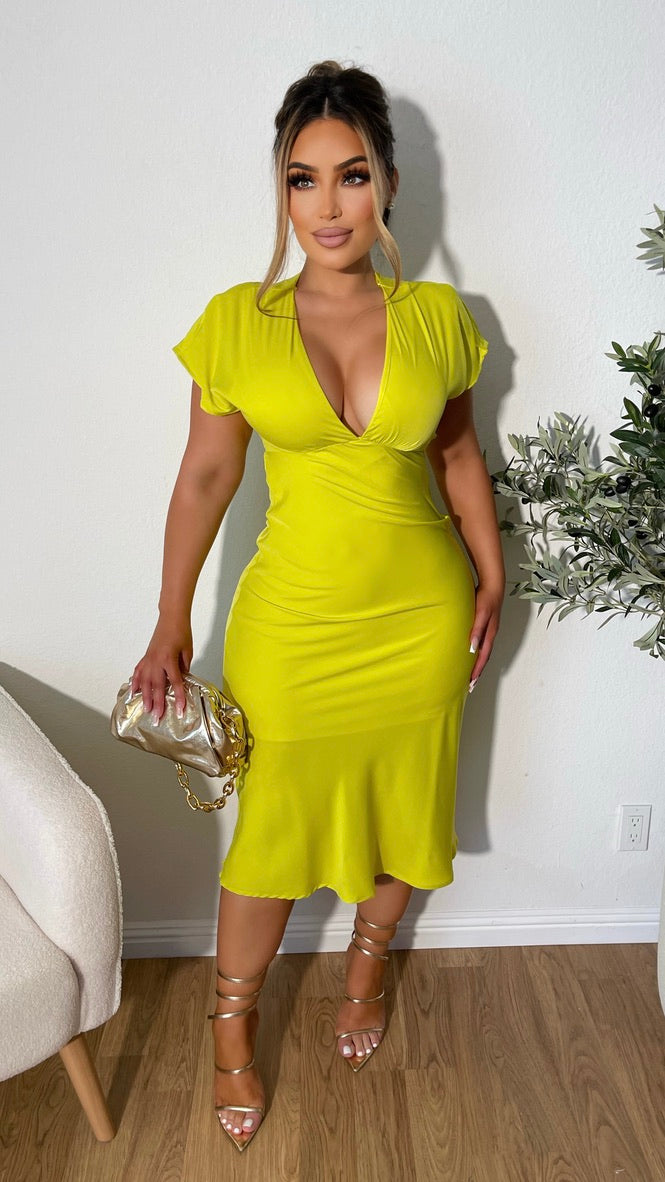 No Matter Where I Go Maxi Dress (Neon Green)
