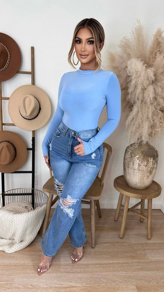 She Owns The Room Bodysuit (Baby Blue)