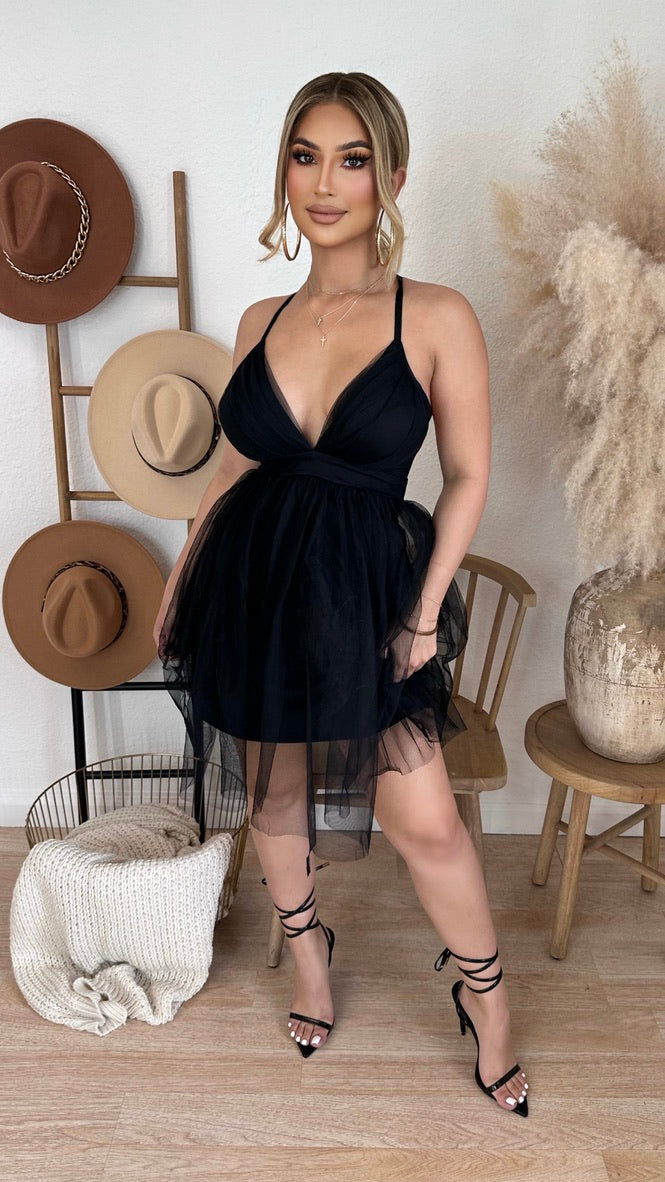 Cyane Mesh Dress (Black)