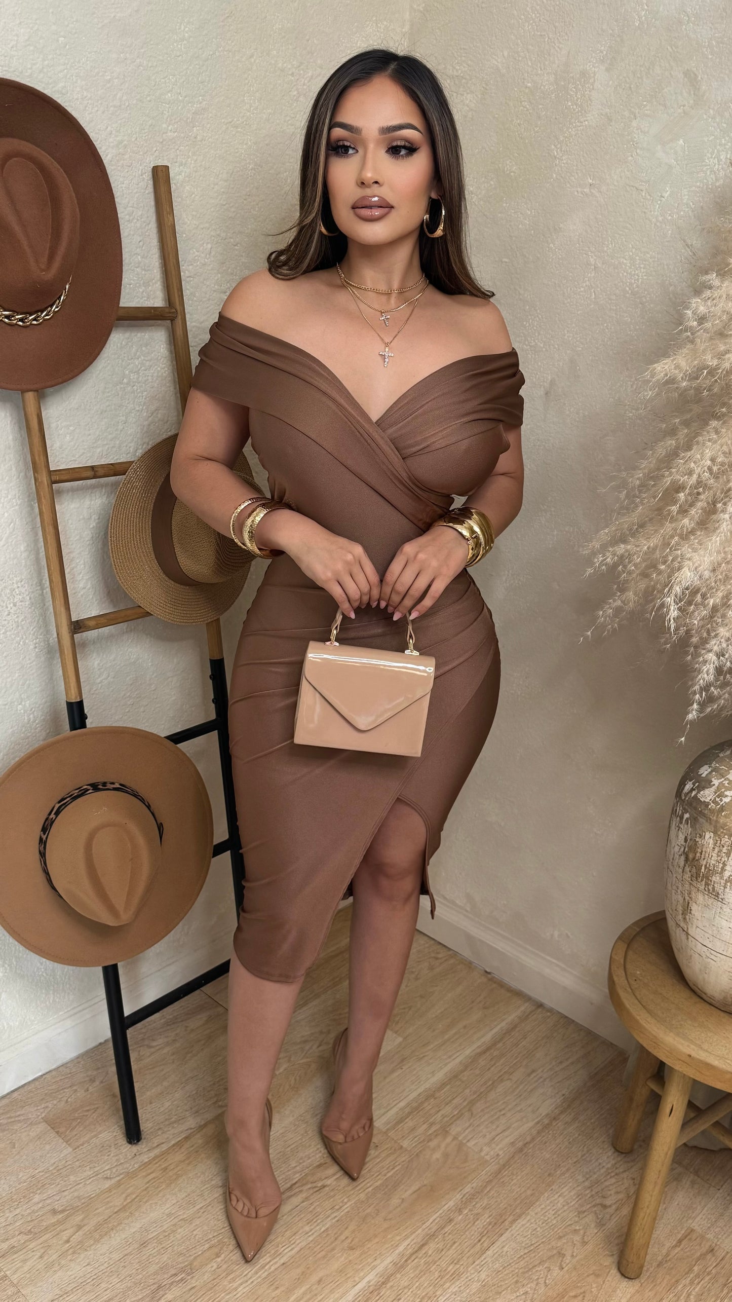 Elegant Darling Maxi Dress (Mocha)