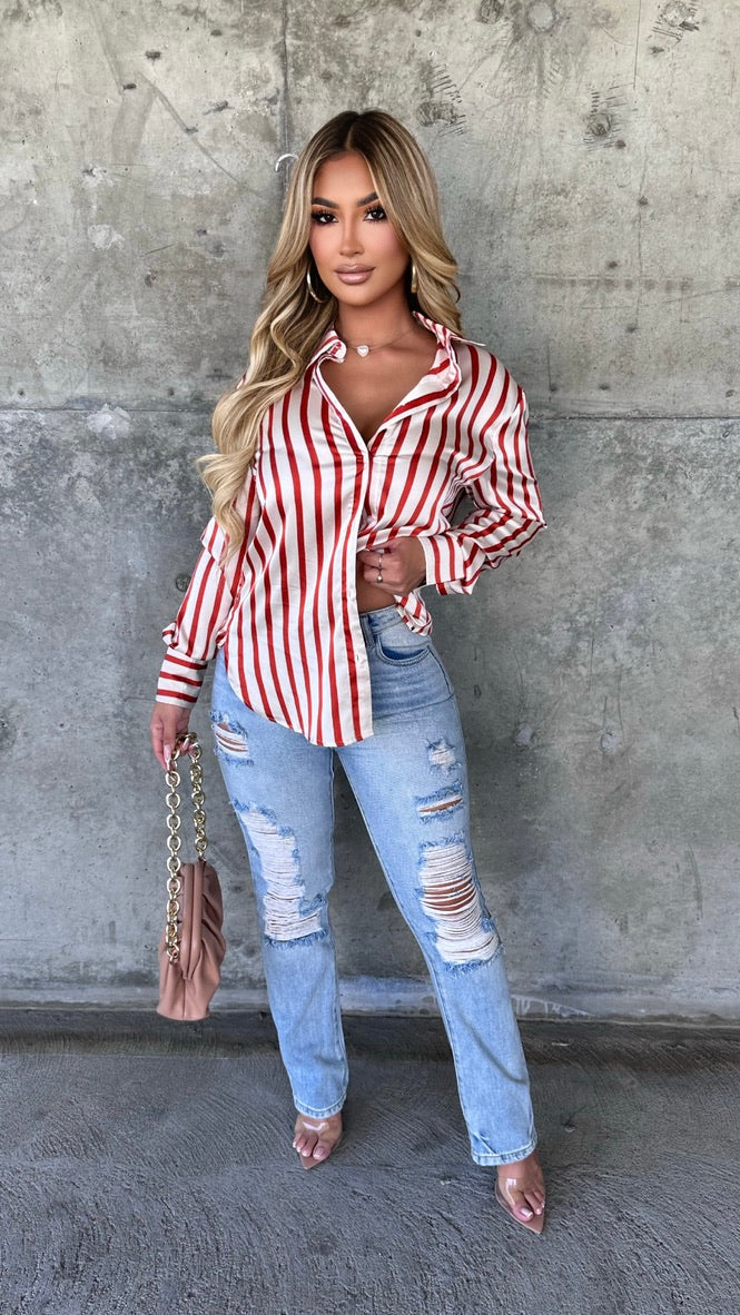 Ready For A Change Top (Ivory/ Rust)