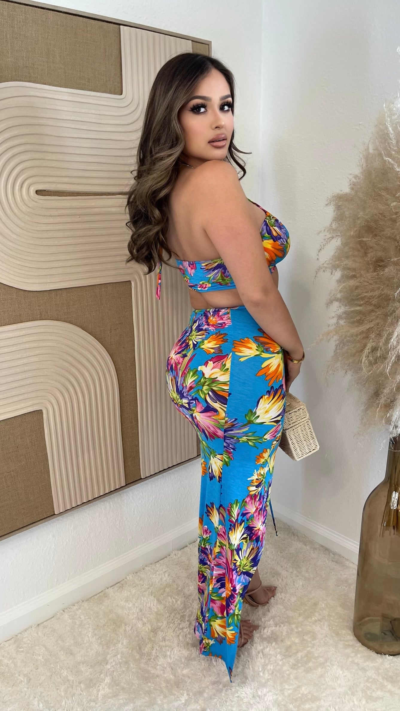 Tropical Beach 2PC Maxi Skirt Set