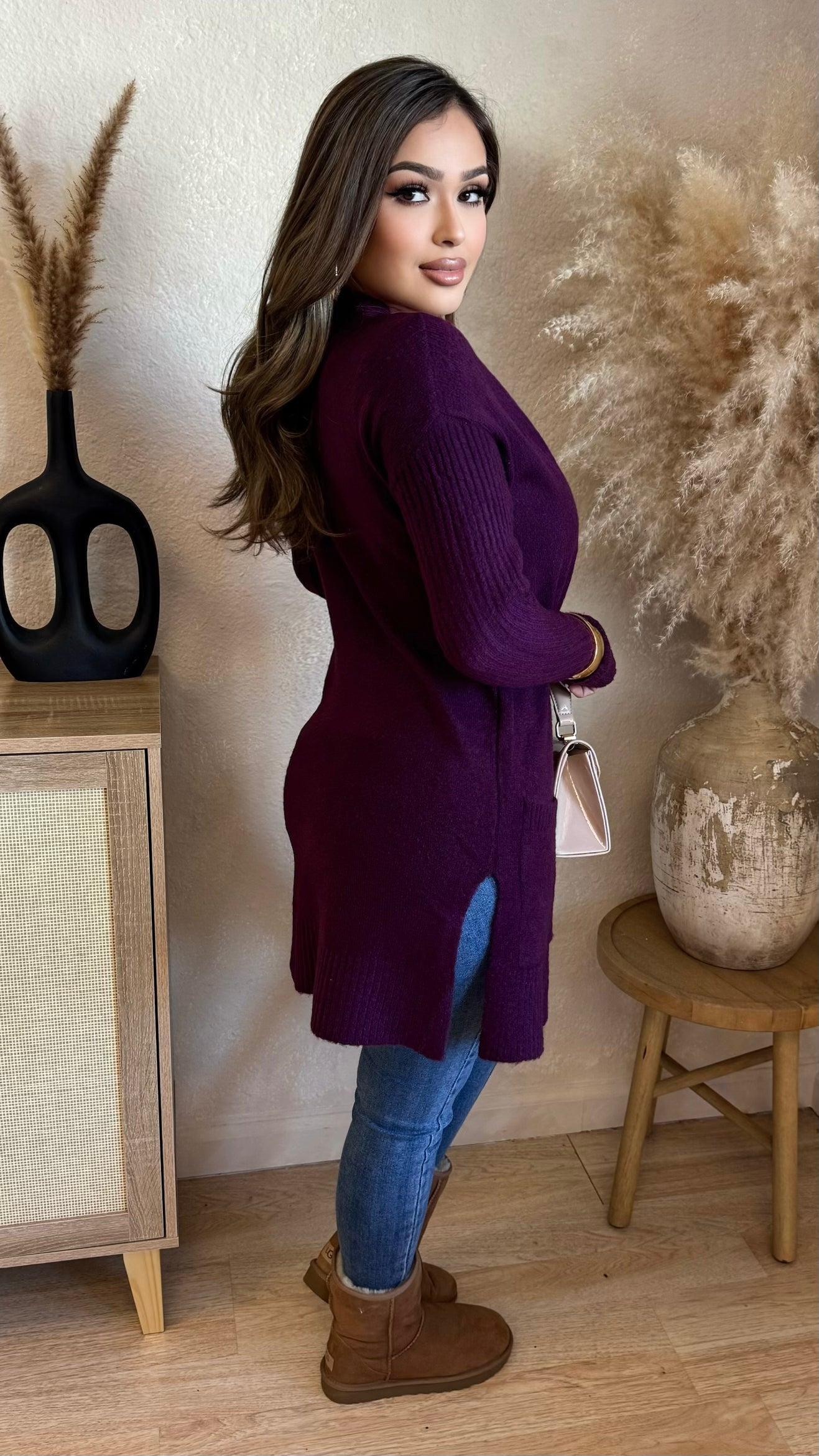 Comfort Zone Cardigan (Burgundy)