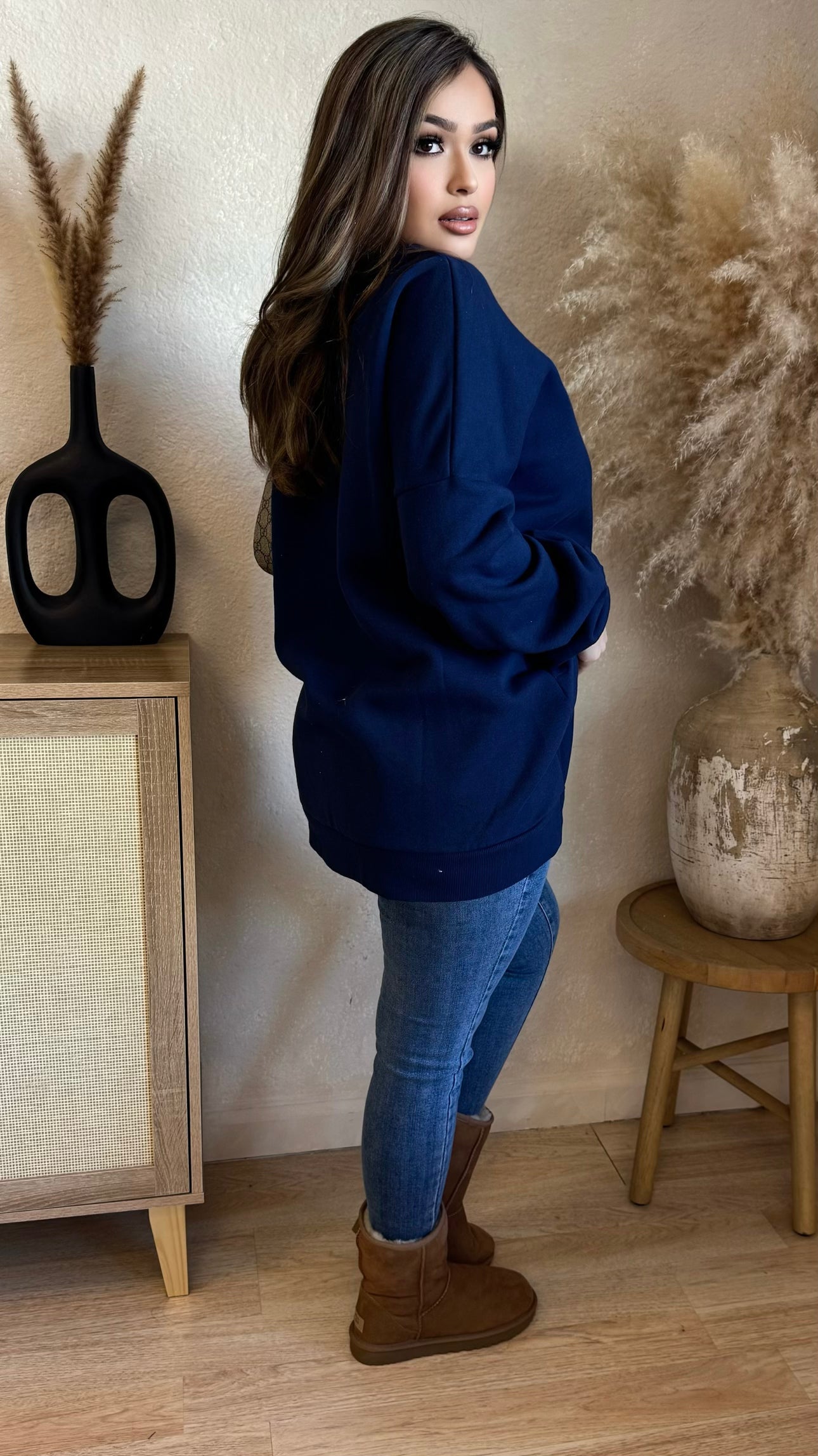 Out All Day Oversize Sweater (Navy)