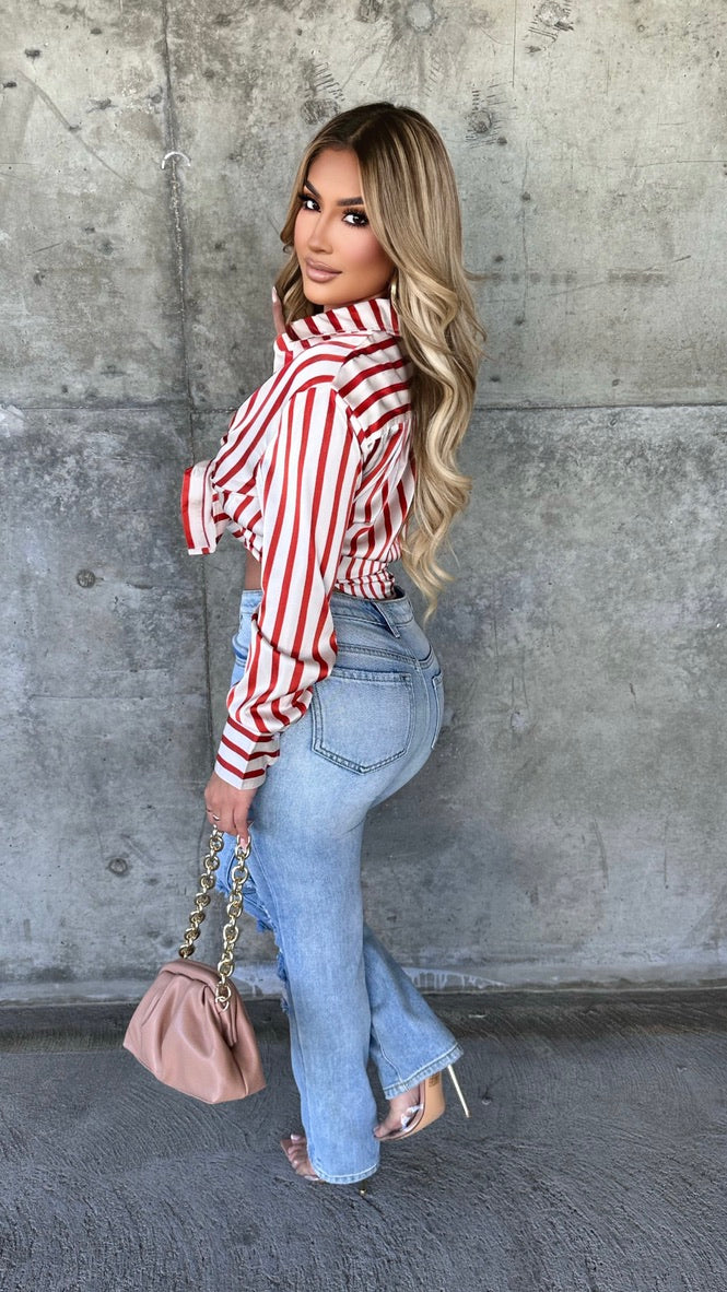 Ready For A Change Top (Ivory/ Rust)