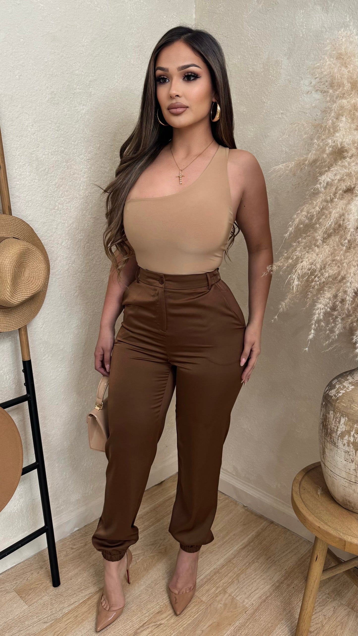 Anette One Sided Bodysuit (Khaki)