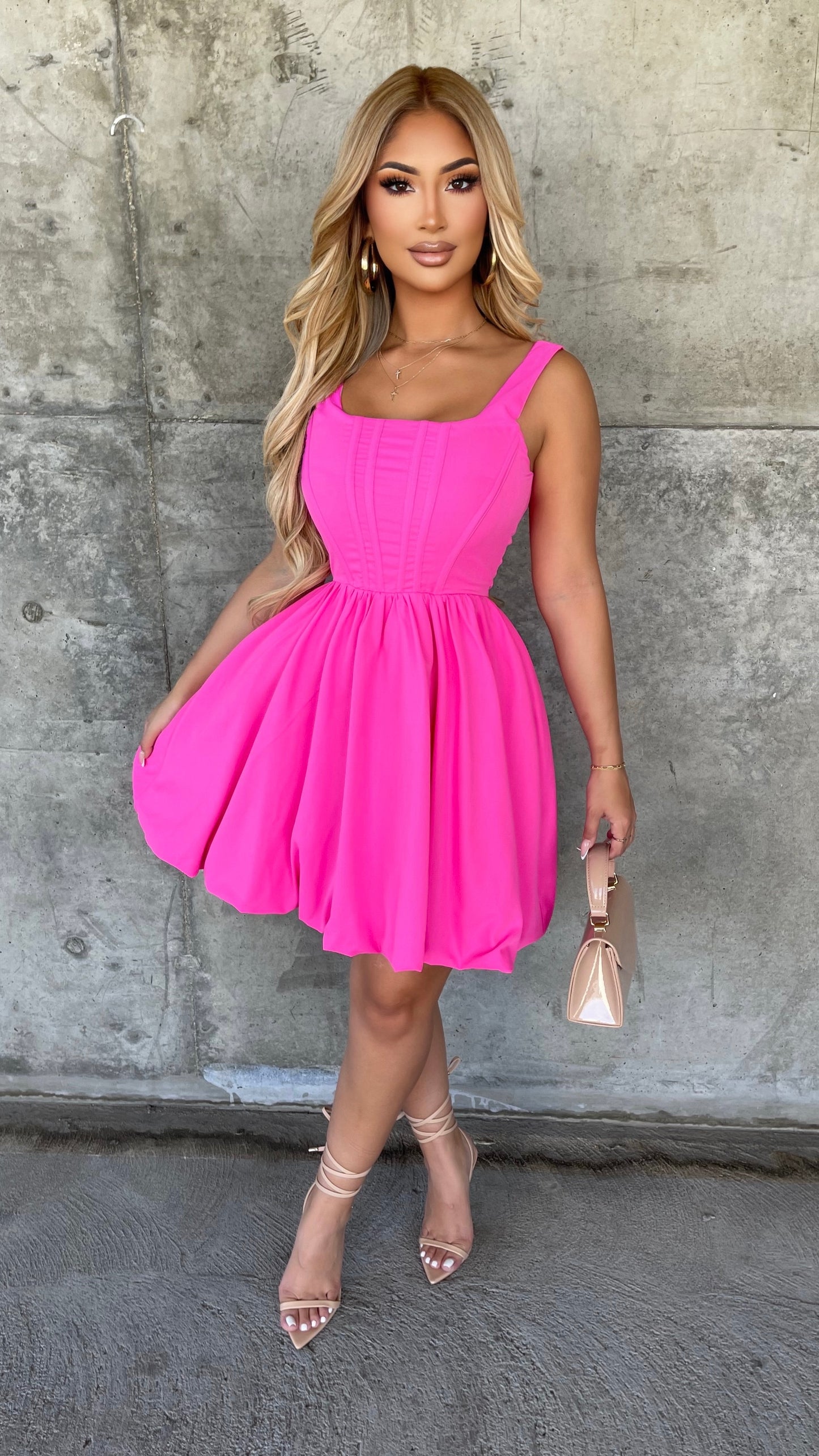 Stopping The Show Midi Dress (Pink)
