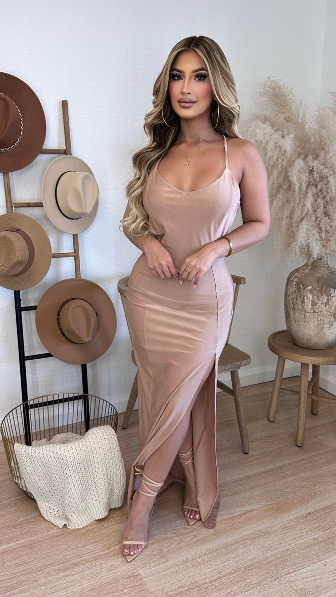Elegant Nights Dress (Taupe)