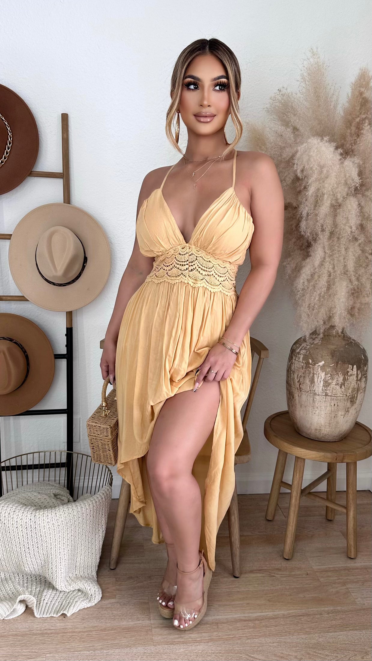 Alexis Hi-Low Dress (Yellow)