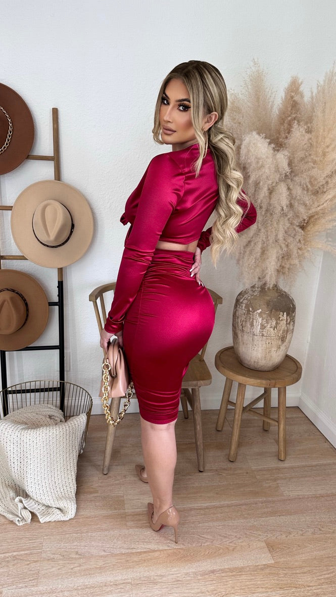 Setting The Scene 2PC Set (Burgundy)