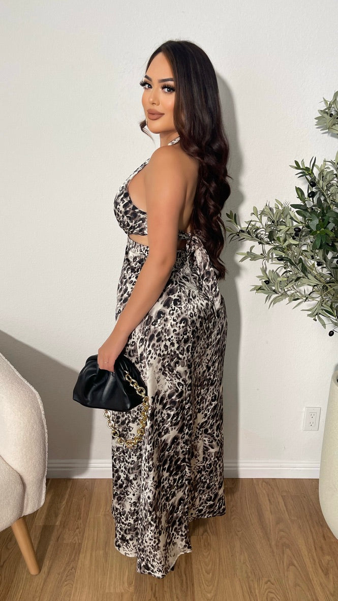 Don't Get Confused Romper (Leopard Black/Grey)