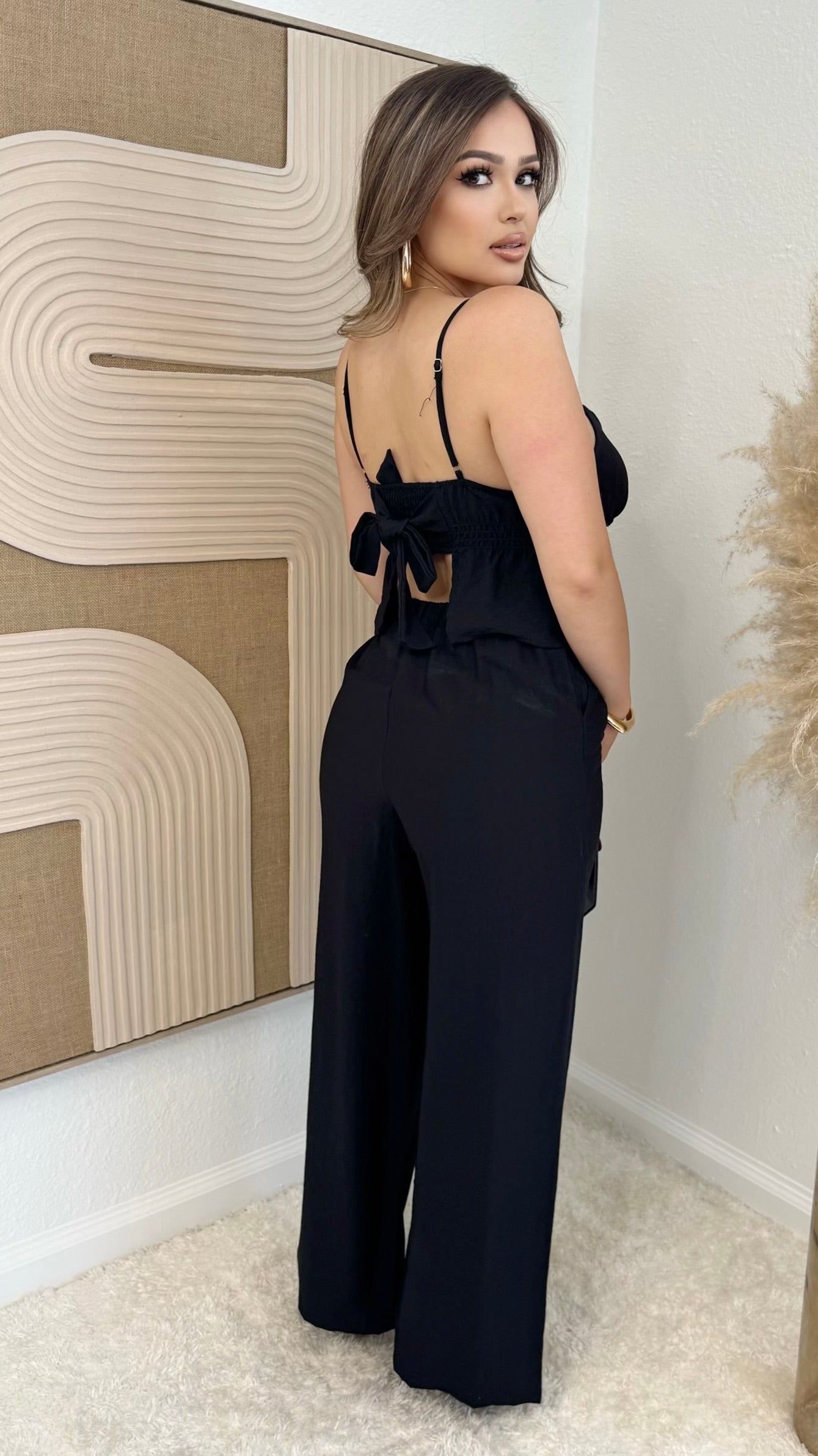 Effortless Lounge Pant Set (Black)