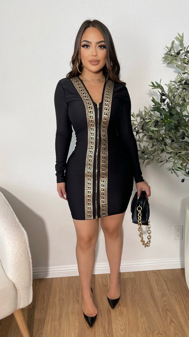 Fabulous Approach Midi Dress (Black)