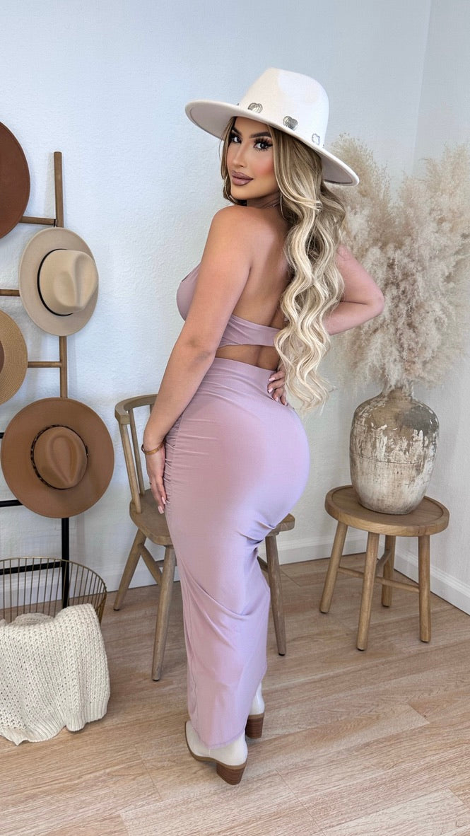 Jaslin 2PC Skirt Set (Taupe)