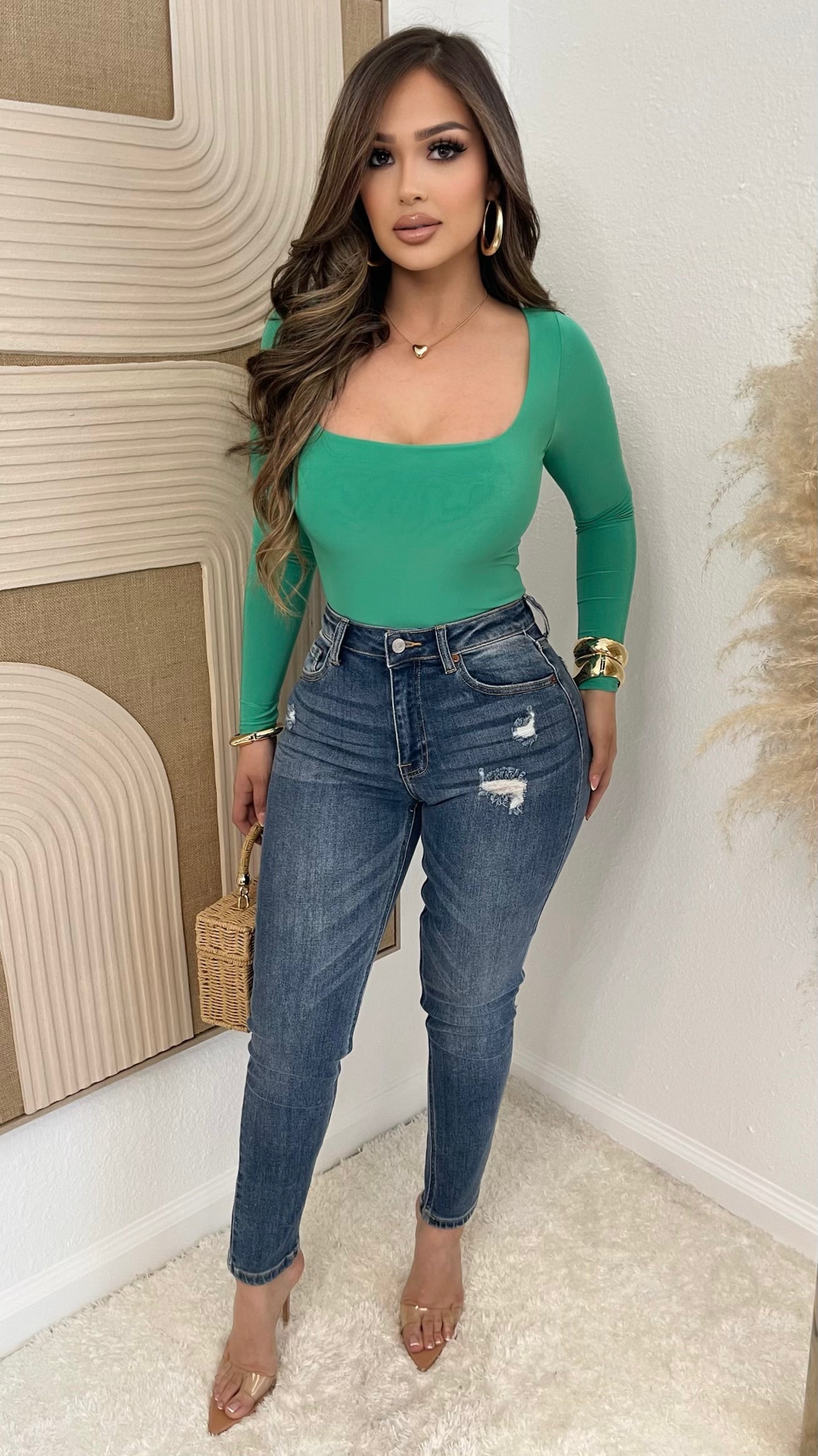 Lit Up Bodysuit (Botanical Green)
