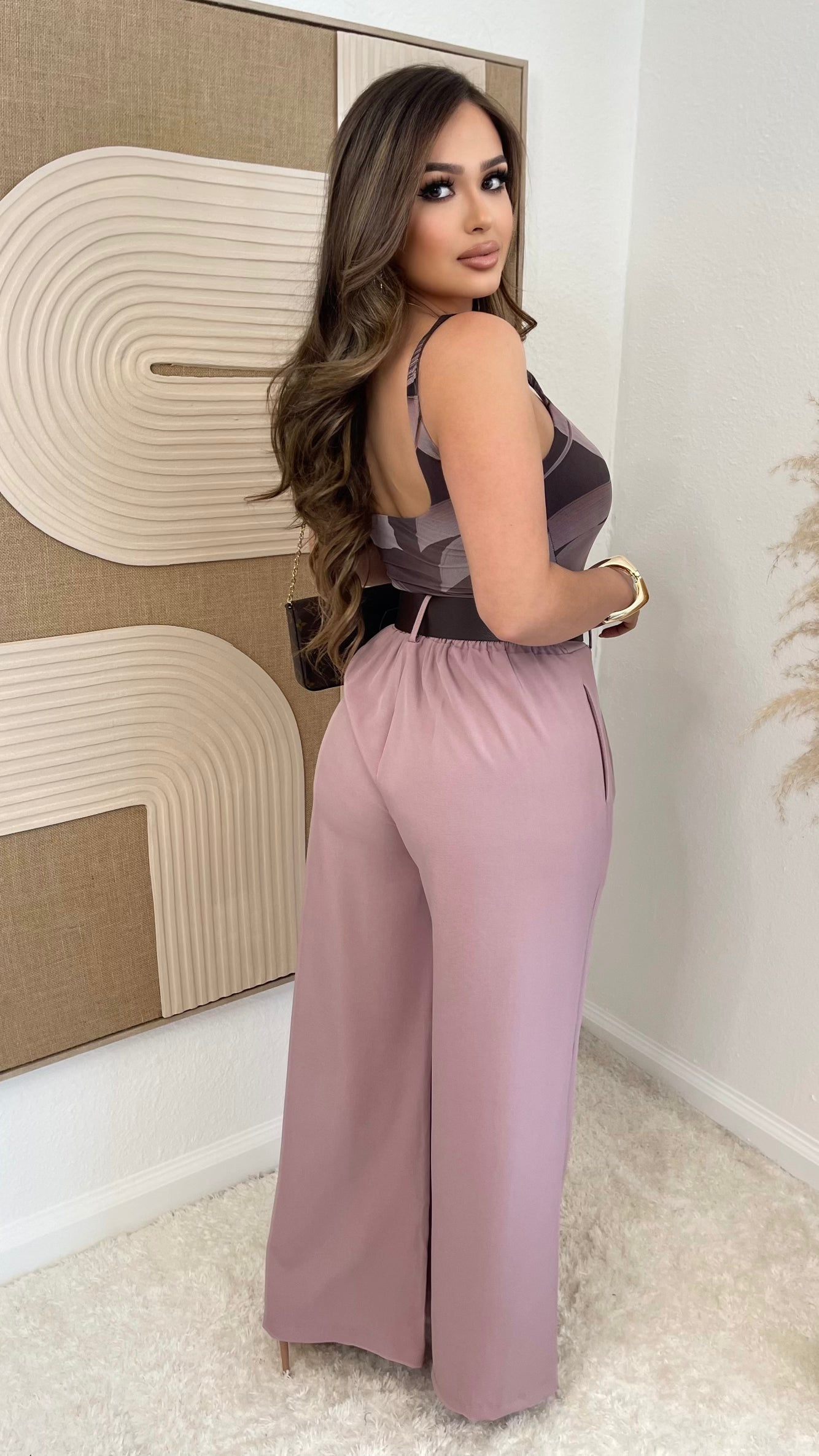 Blush Boss Wide-Leg Trousers