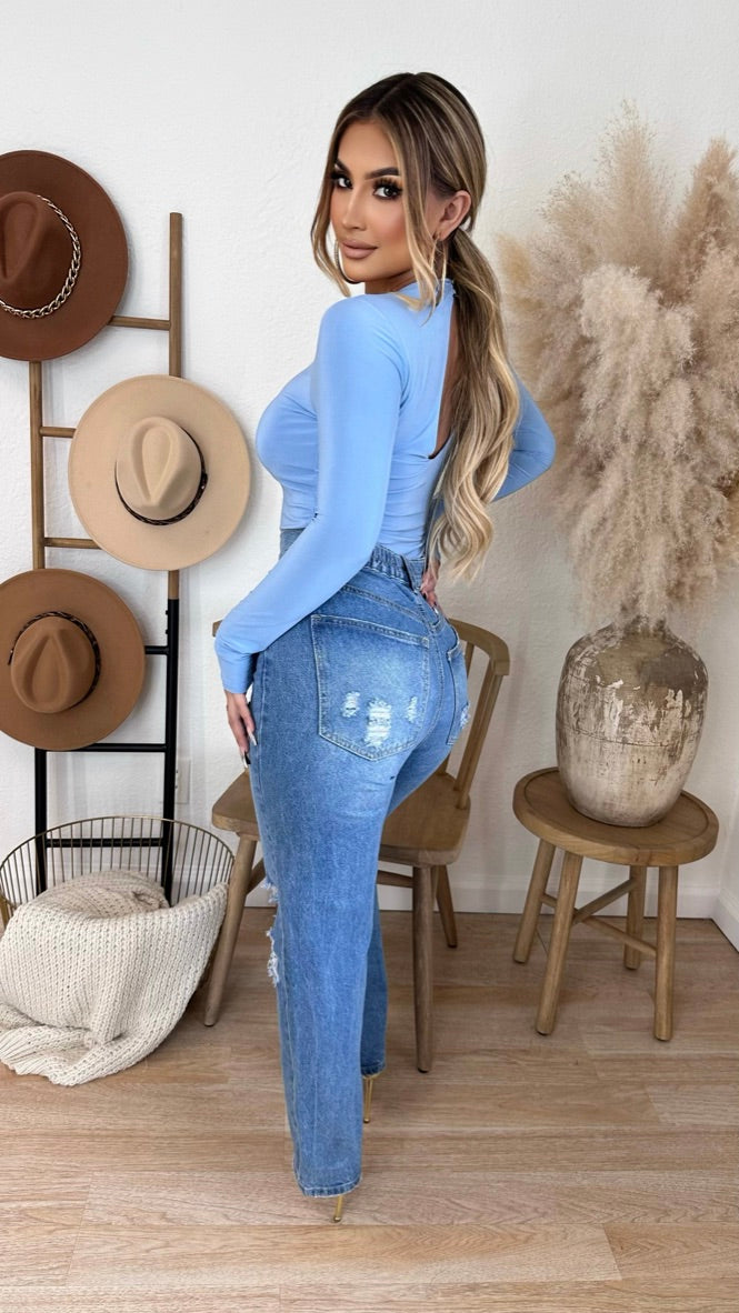 She Owns The Room Bodysuit (Baby Blue)