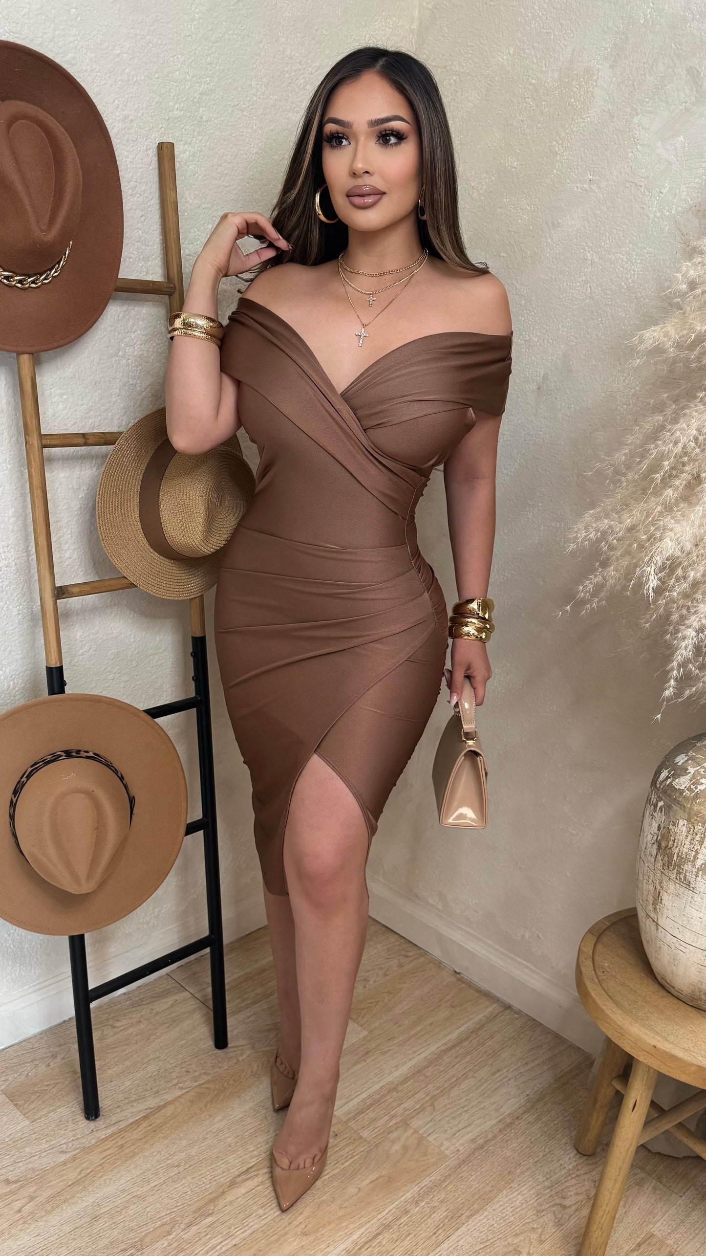 Elegant Darling Maxi Dress (Mocha)