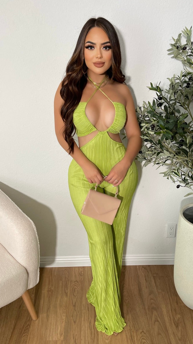 Feeling Fabulous Jumpsuit (Neon Green)