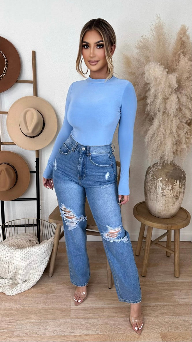 She Owns The Room Bodysuit (Baby Blue)