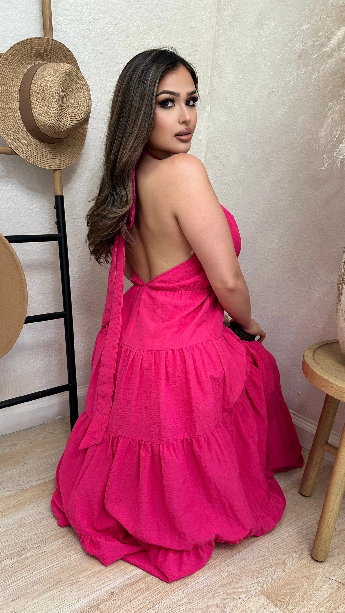 Bold and Beautiful Halter Maxi Dress