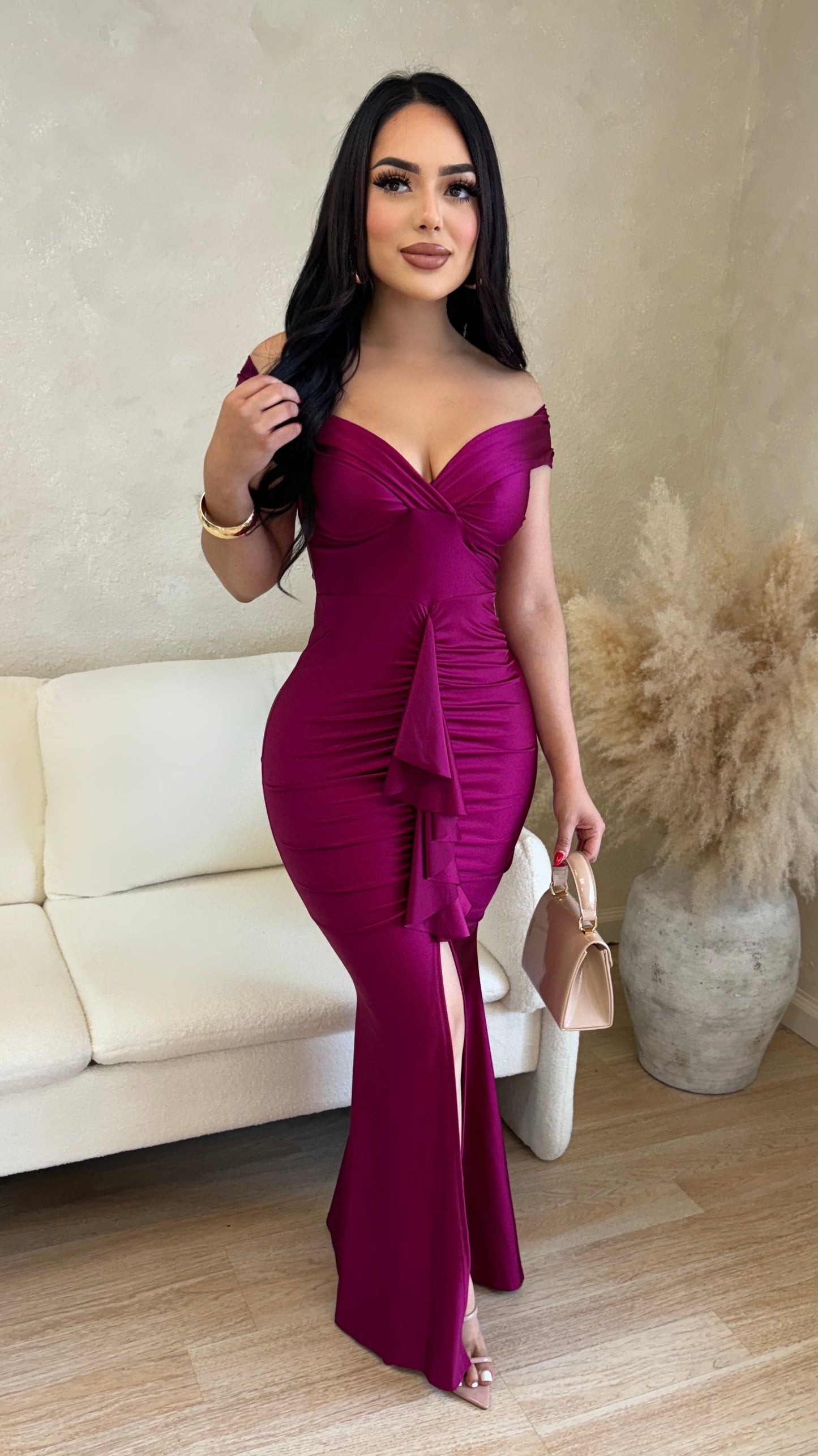 Vania Couture Maxi Dress (Magenta)