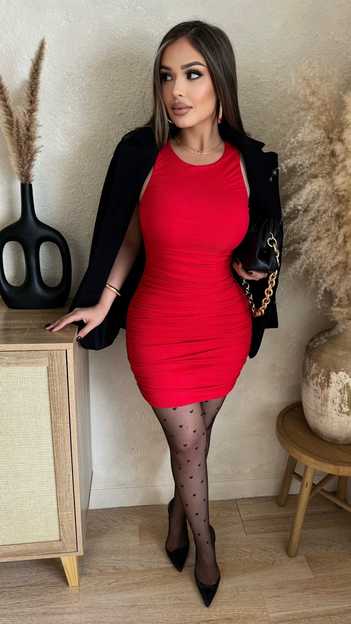 Styled To Steal Midi Dress (Red)