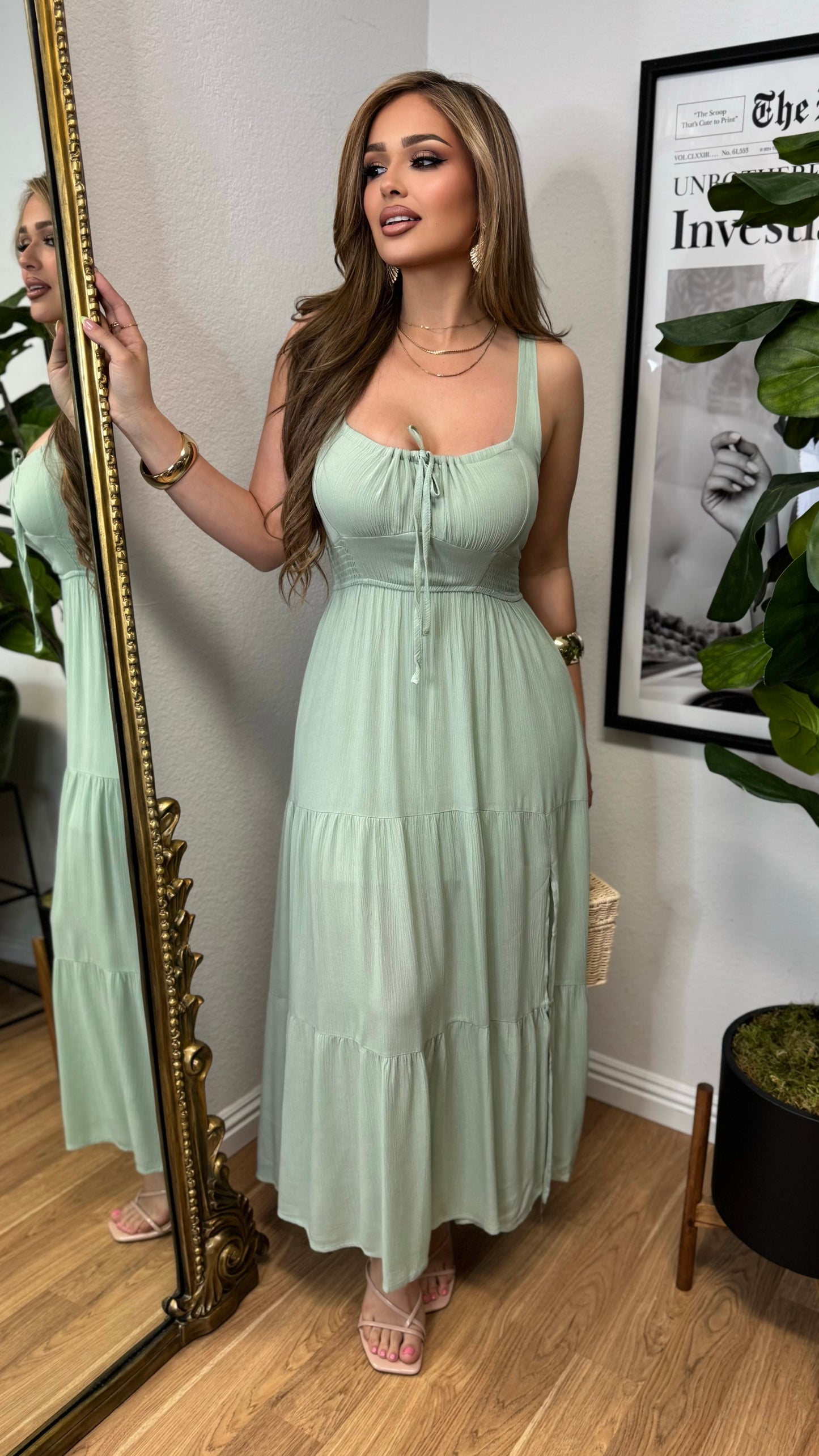 Serenity Maxi Dress (Olive)