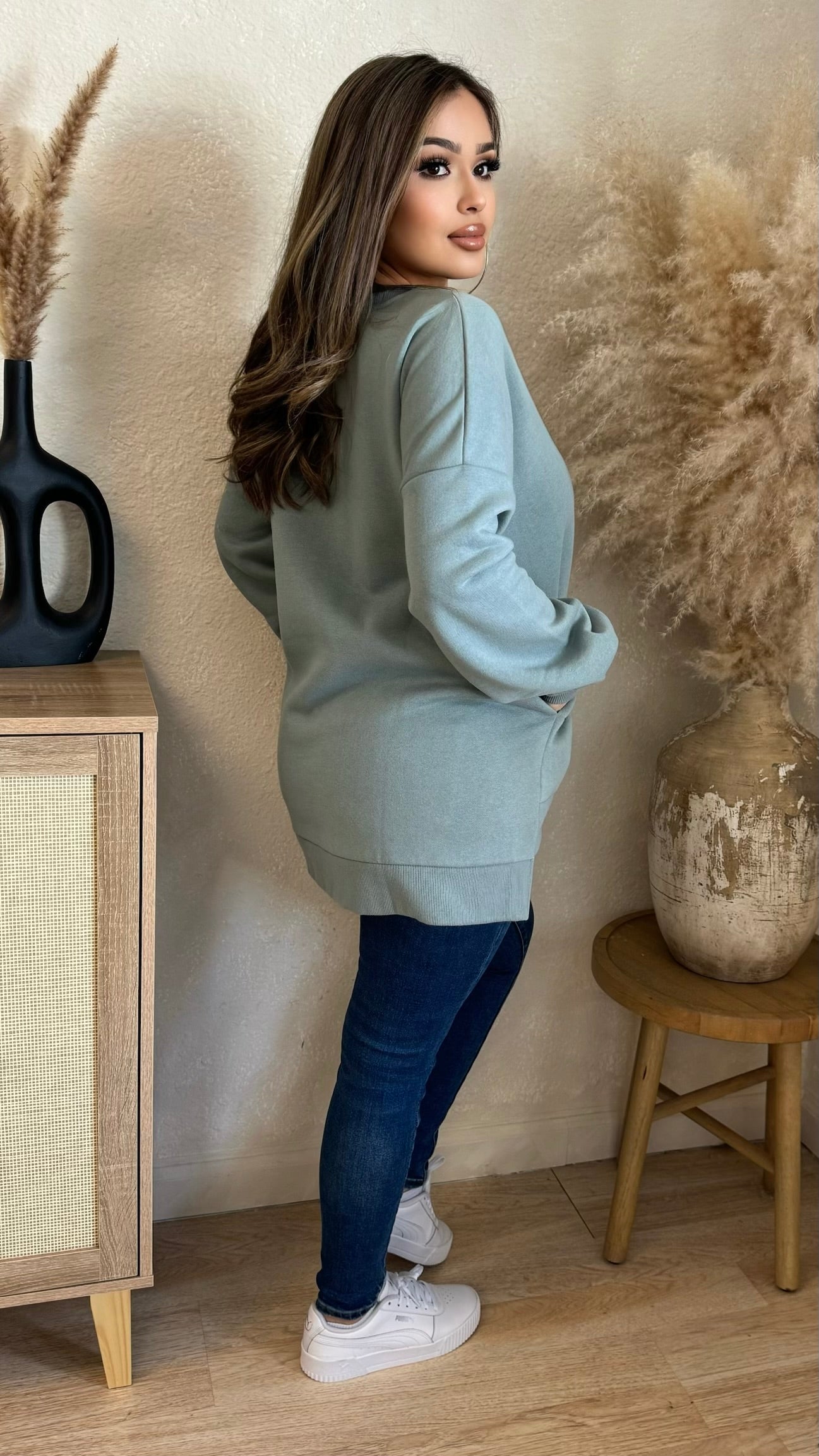 Out All Day Oversize Sweater (Teal)