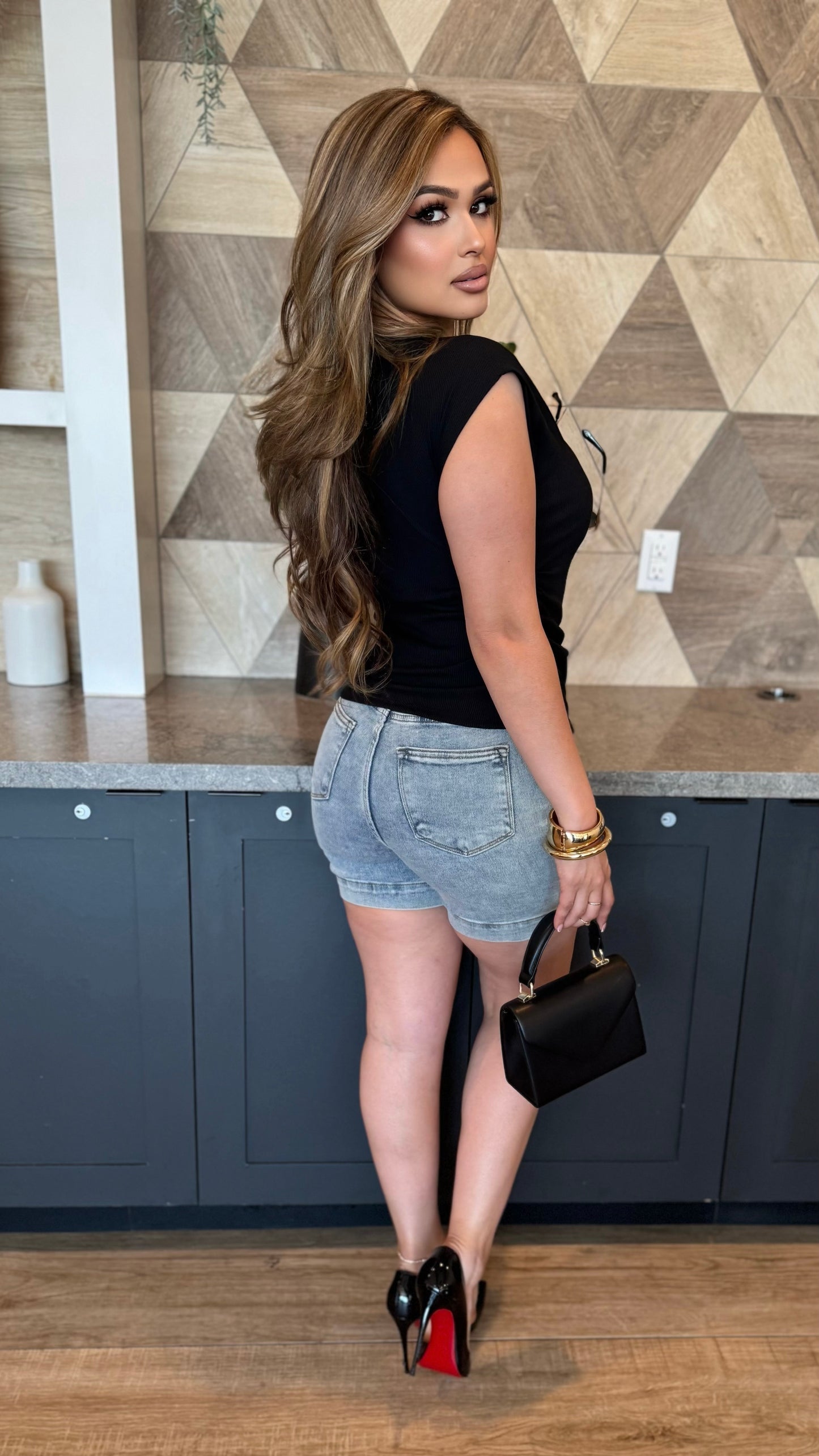 Nina Flattering Denim High Waist Shorts