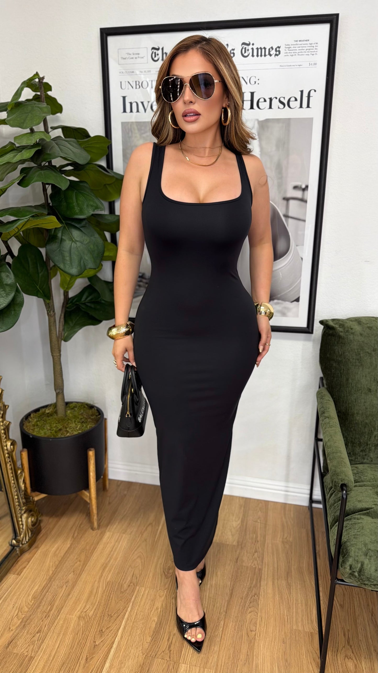 Essential Basic Tank Dress (Black)