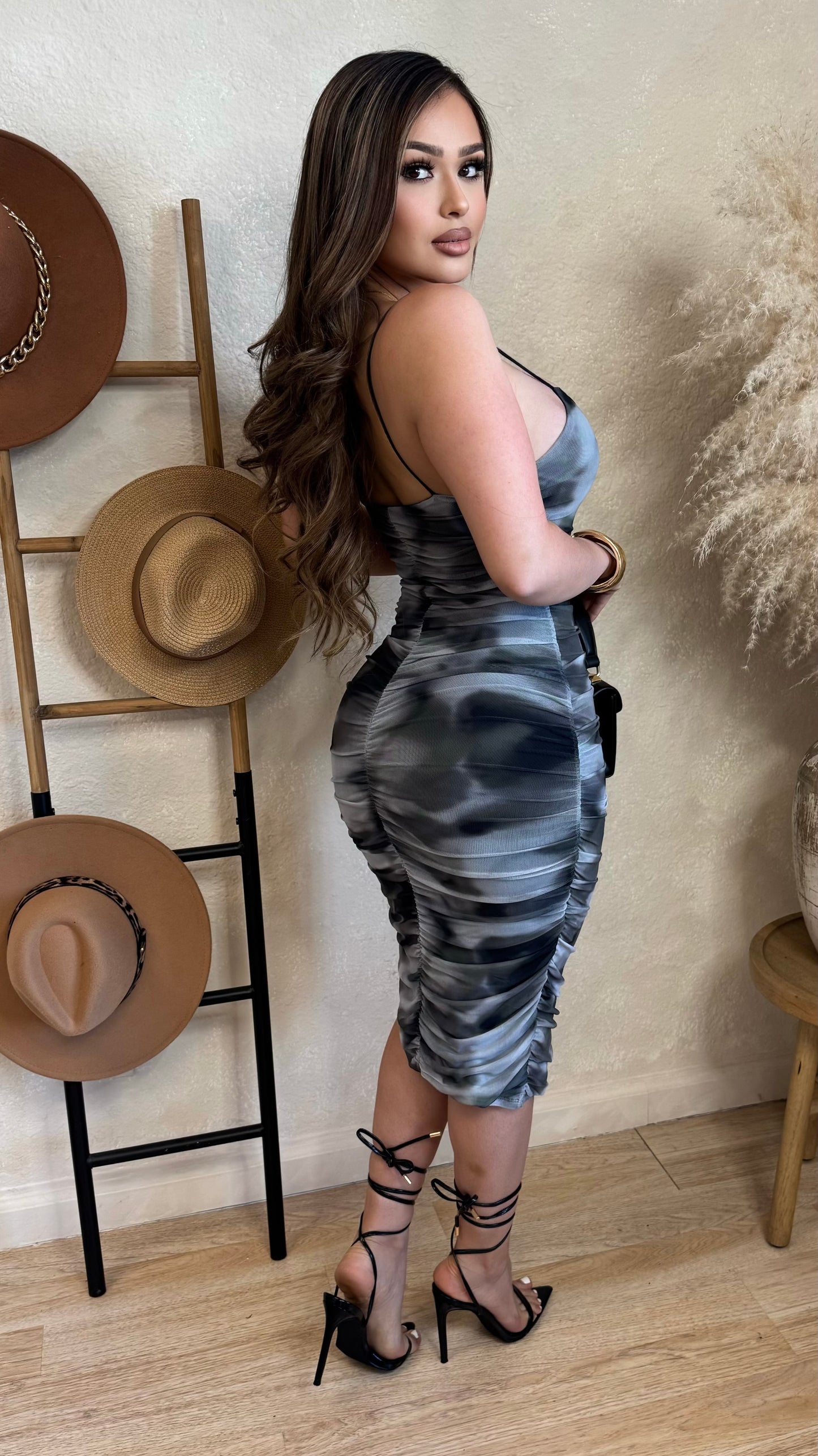 Highlight Of The Night Dress (Black/ Grey)
