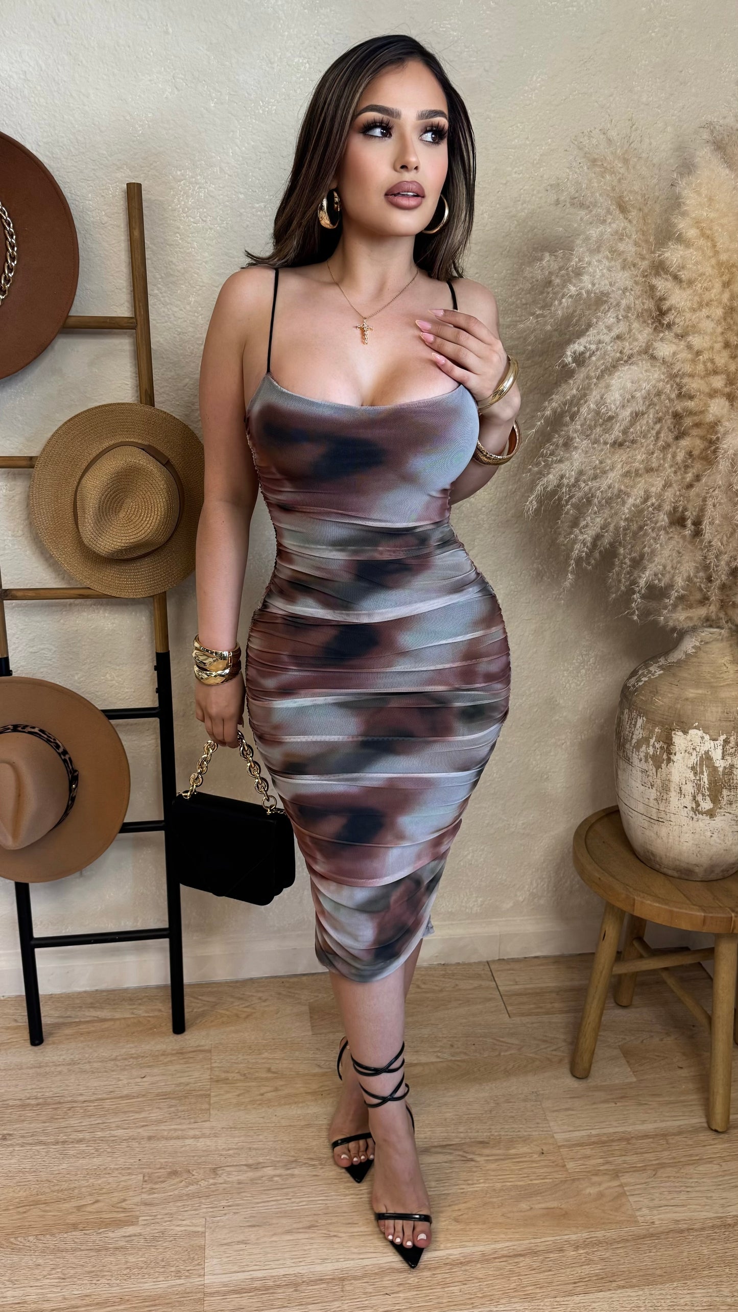 Highlight Of The Night Dress (Red Brown)