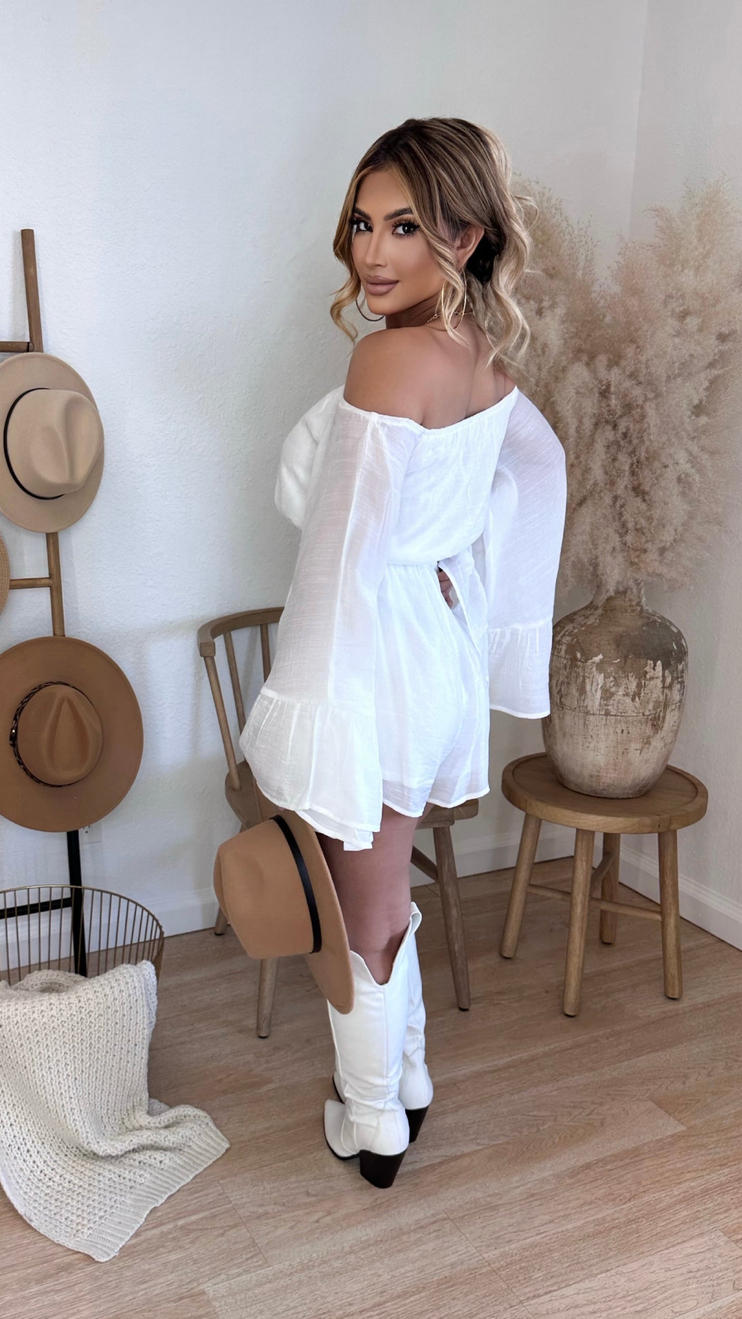 Cerra Short Romper (Ivory)