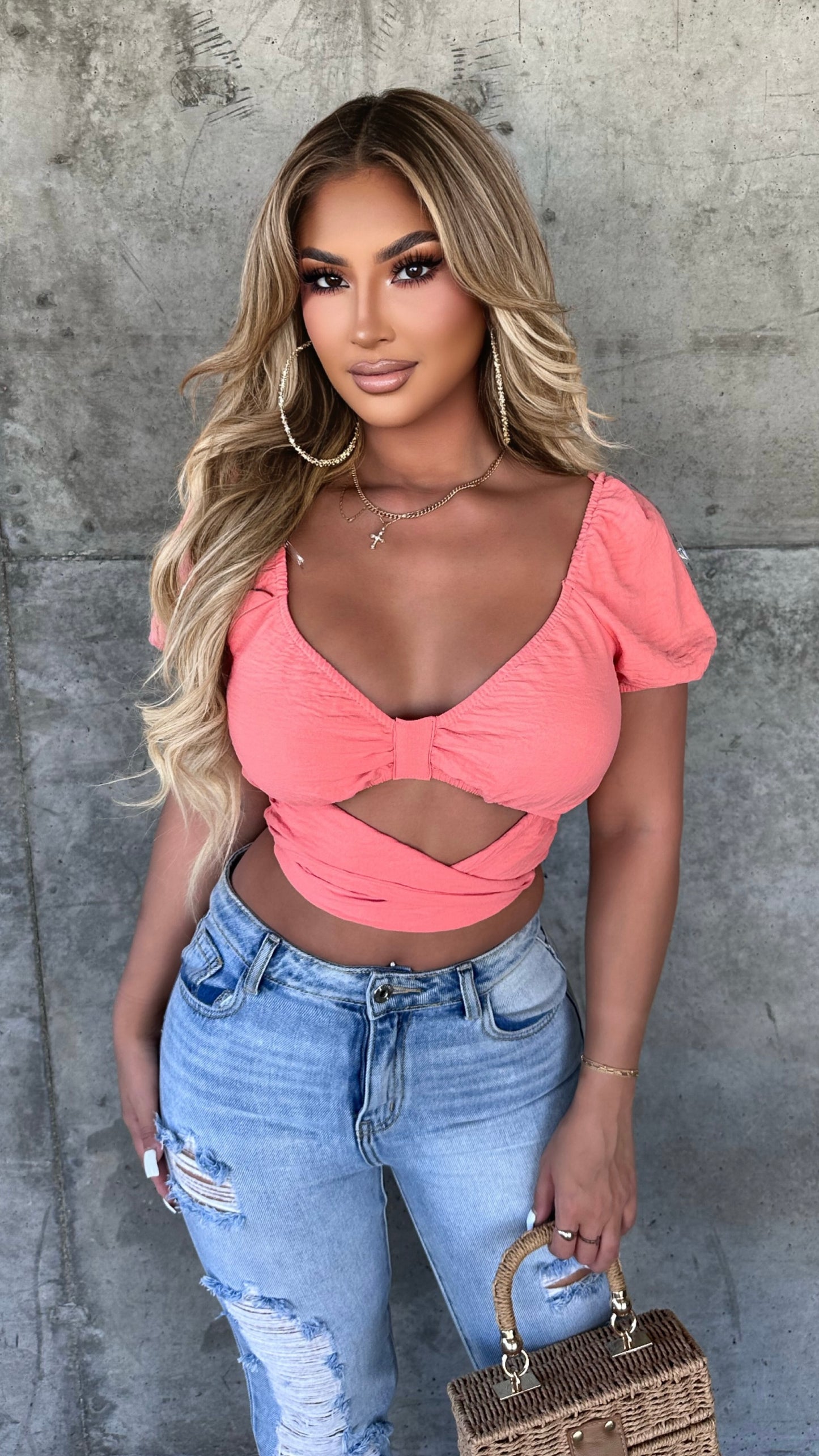 Amiri Crop Top (Coral)