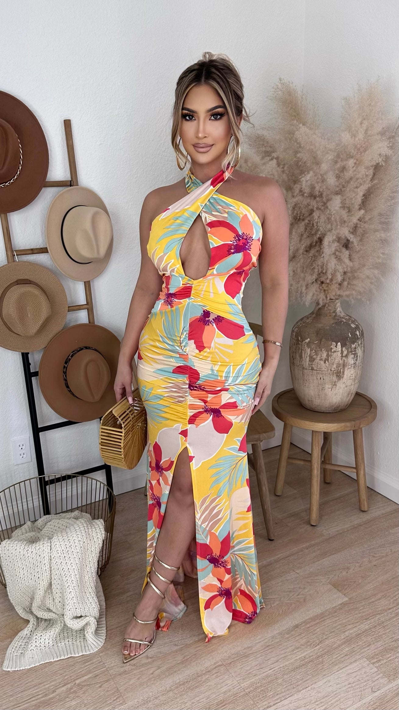Leave Me Amazed Maxi Dress (Orange/Yellow/Teal)