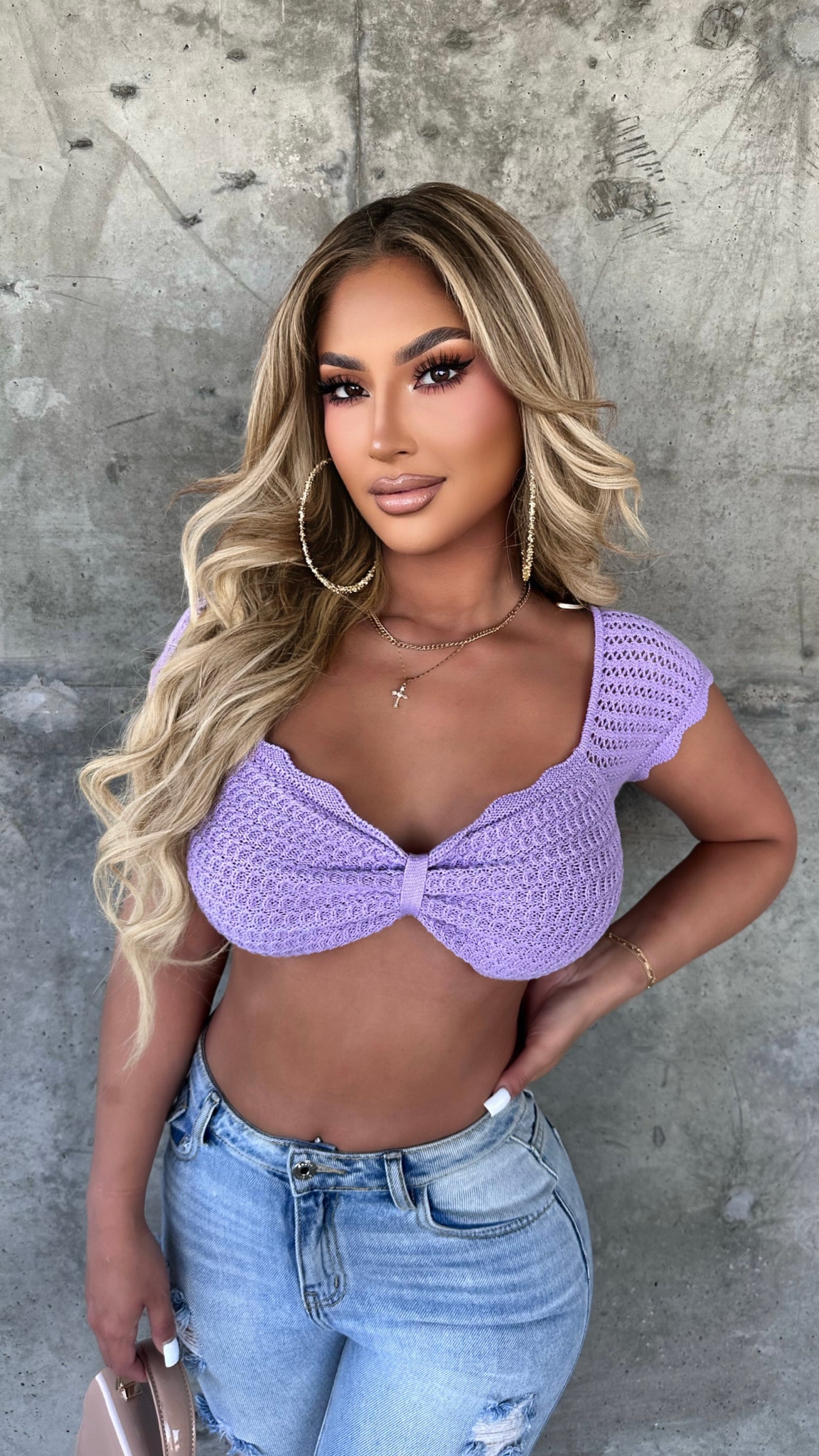 Abelyn Crop Top (Dusty Lilac)