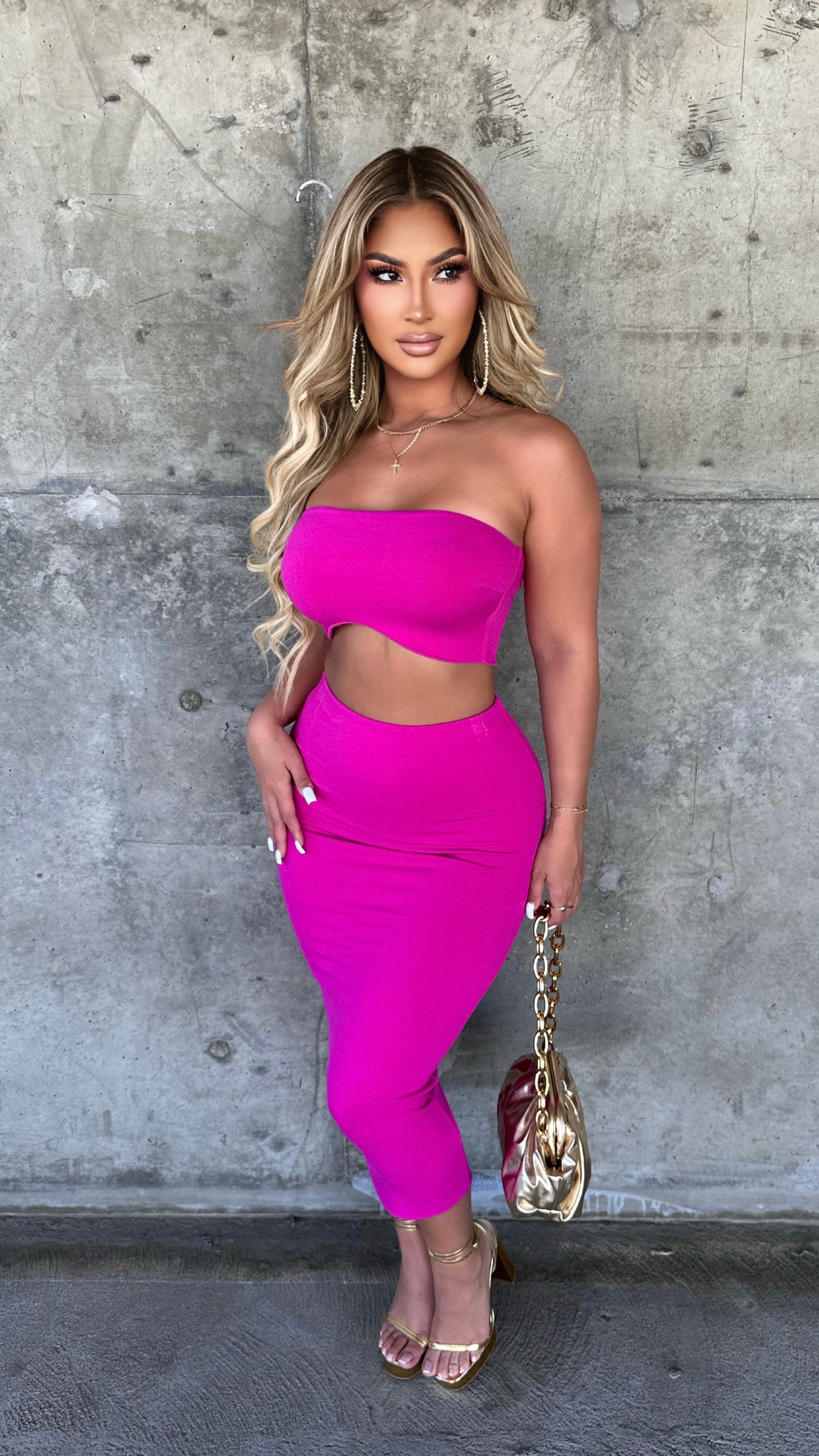 Steal Your Attention 2PC Set (Fuchsia)