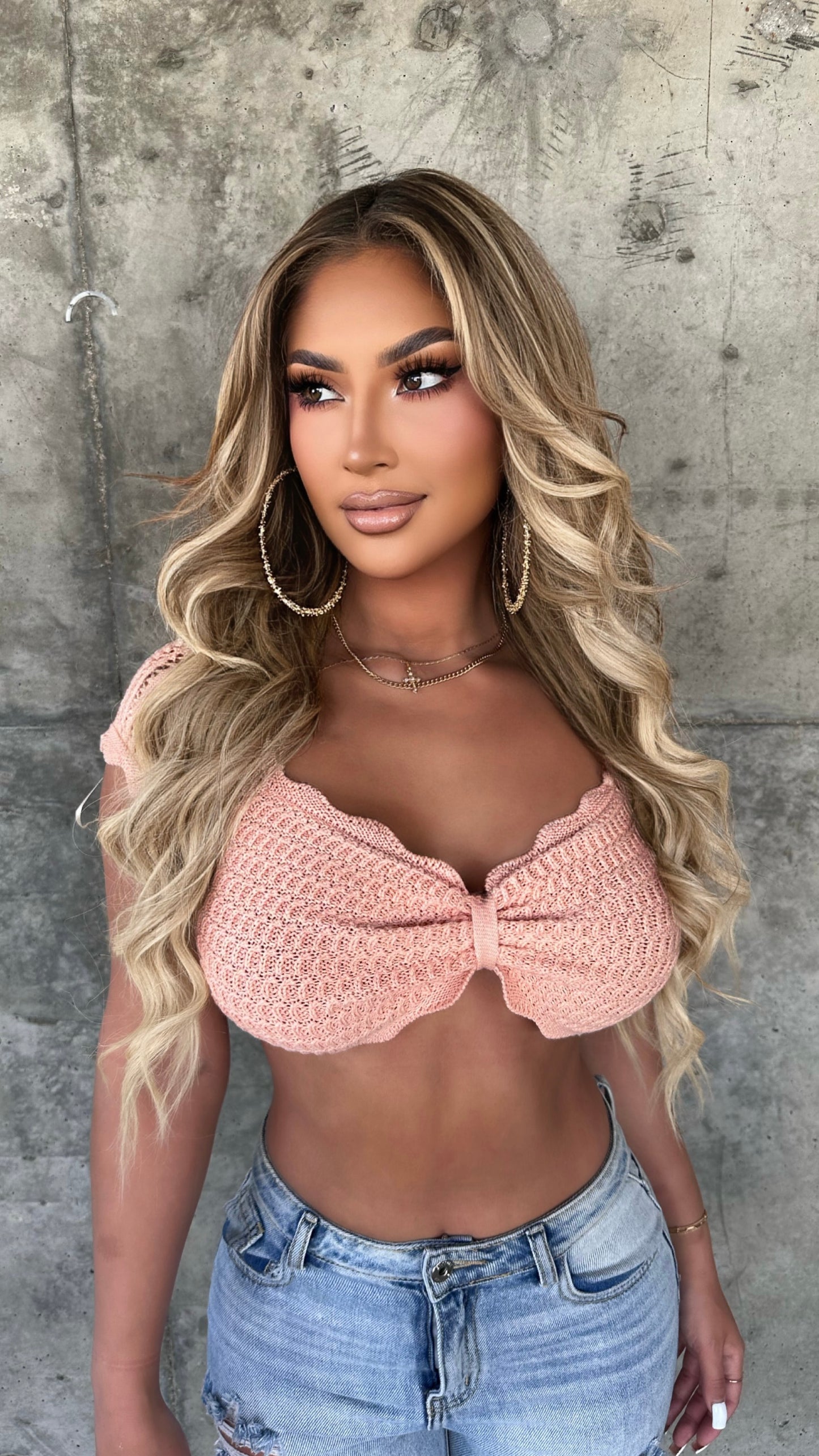 Abelyn Crop Top (Dusty Peach)