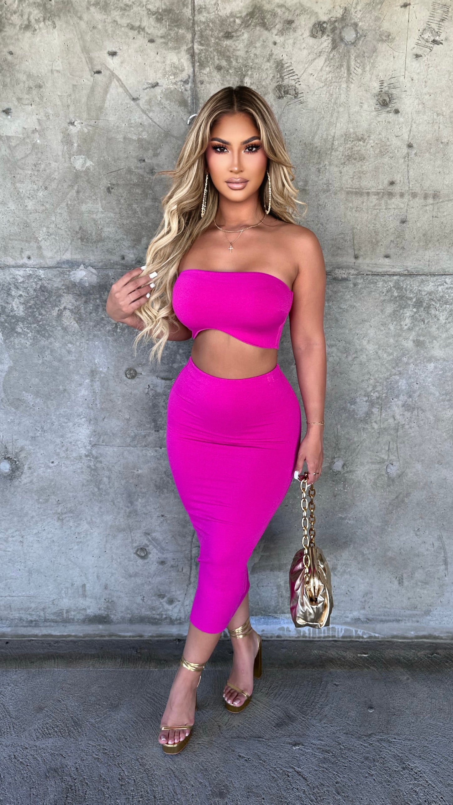 Steal Your Attention 2PC Set (Fuchsia)