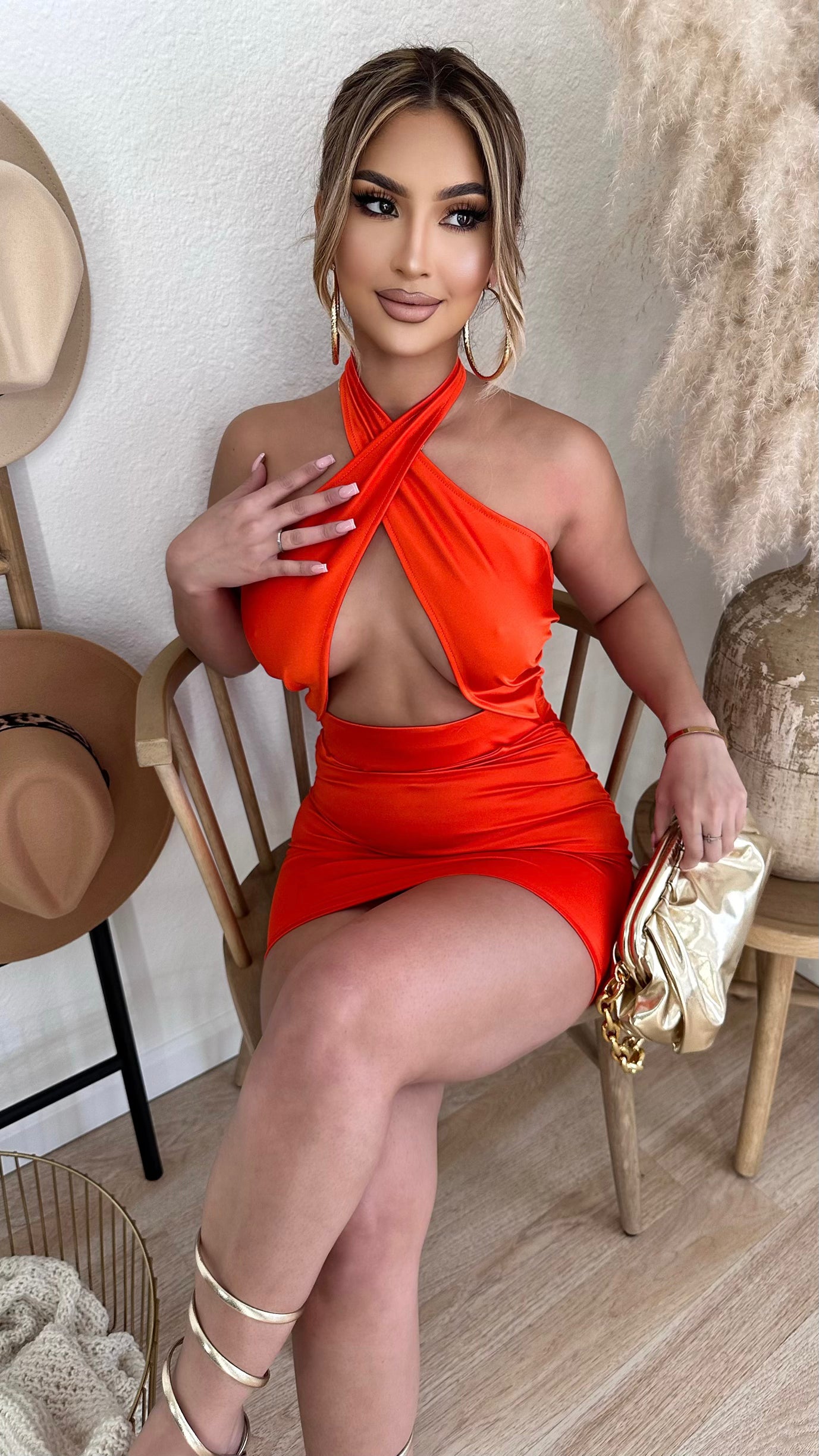 Call It A Fling Mini Dress (Orange)